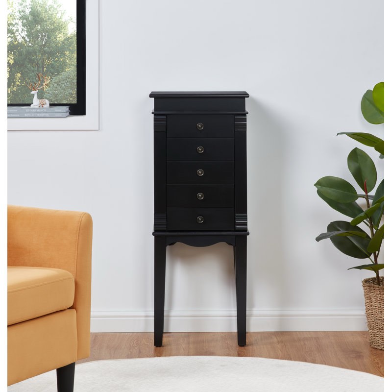 5 Drawer JEWELRY ARMOIRE W / Swing Doors