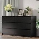 parleen 6 drawer 52" w double dresser, bedroom dresser