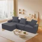 (INCOMPLETE BOX 1) 70.8" L-Shaped Sectional Couch with 3 Seats, Modern Upholstered Sleeper Sofa Couch