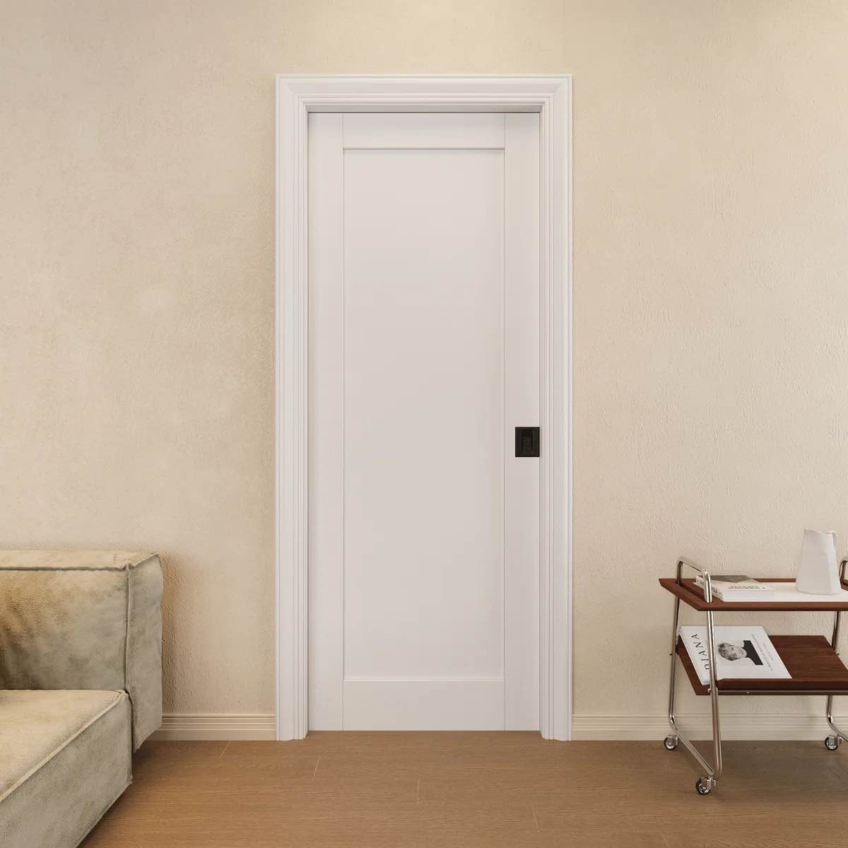 Interior Sliding Pocket Door Panel Pantry  Sliding Door Solid Core With Privacy Pocket Lock / Soft Close