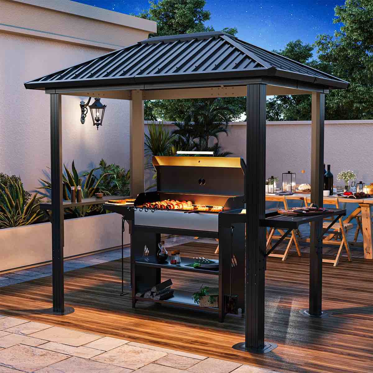 8 ft. w x 5 ft. d steel grill gazebo