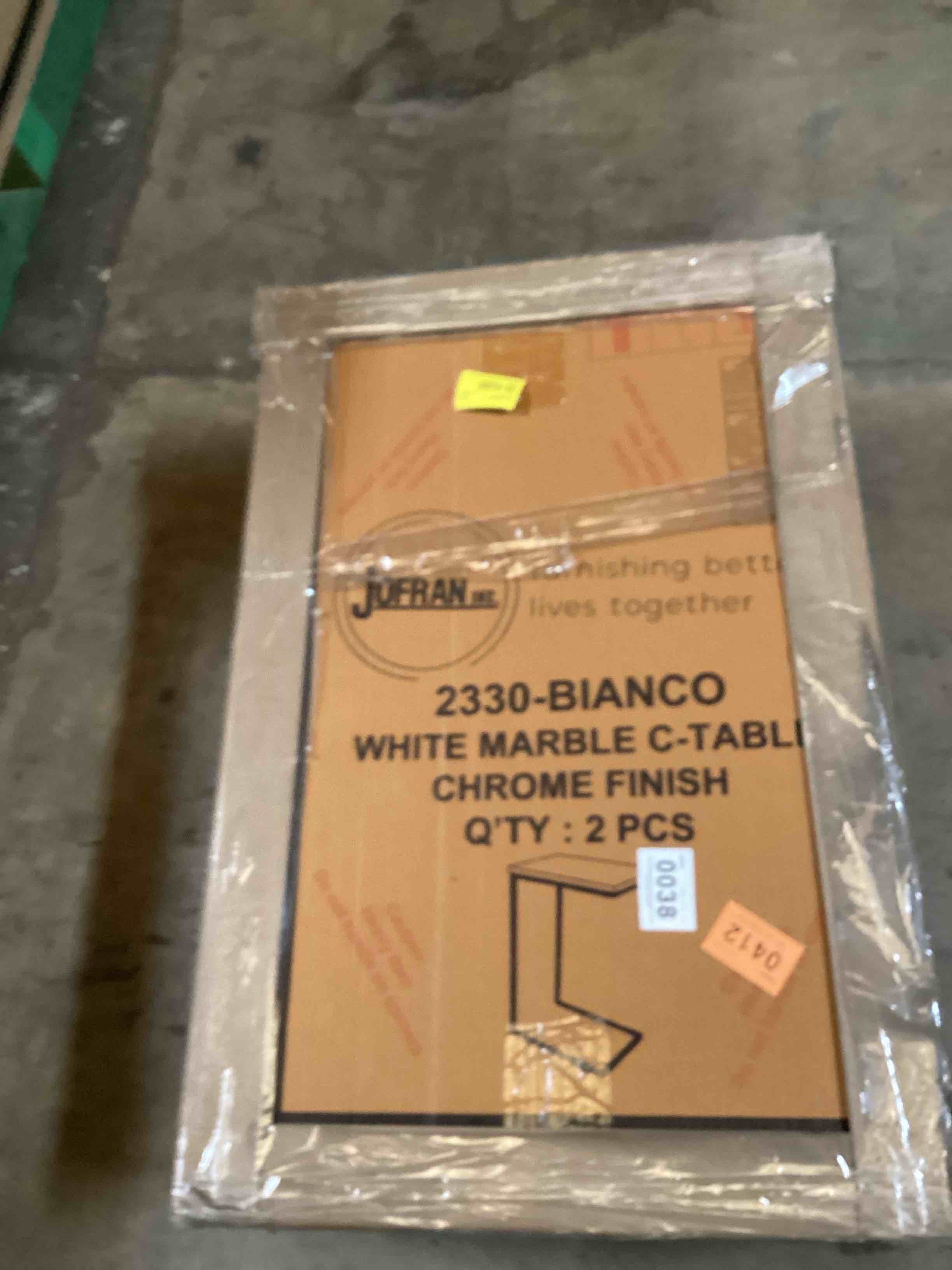 elicia solid marble modern luxury glam accent c-table (set of 2)