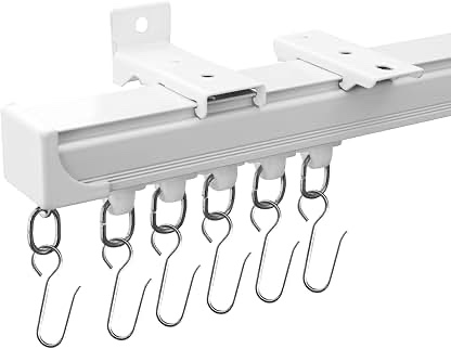 Ceiling Curtain Track Set 3.6 Meter Room Divider with Hooks White