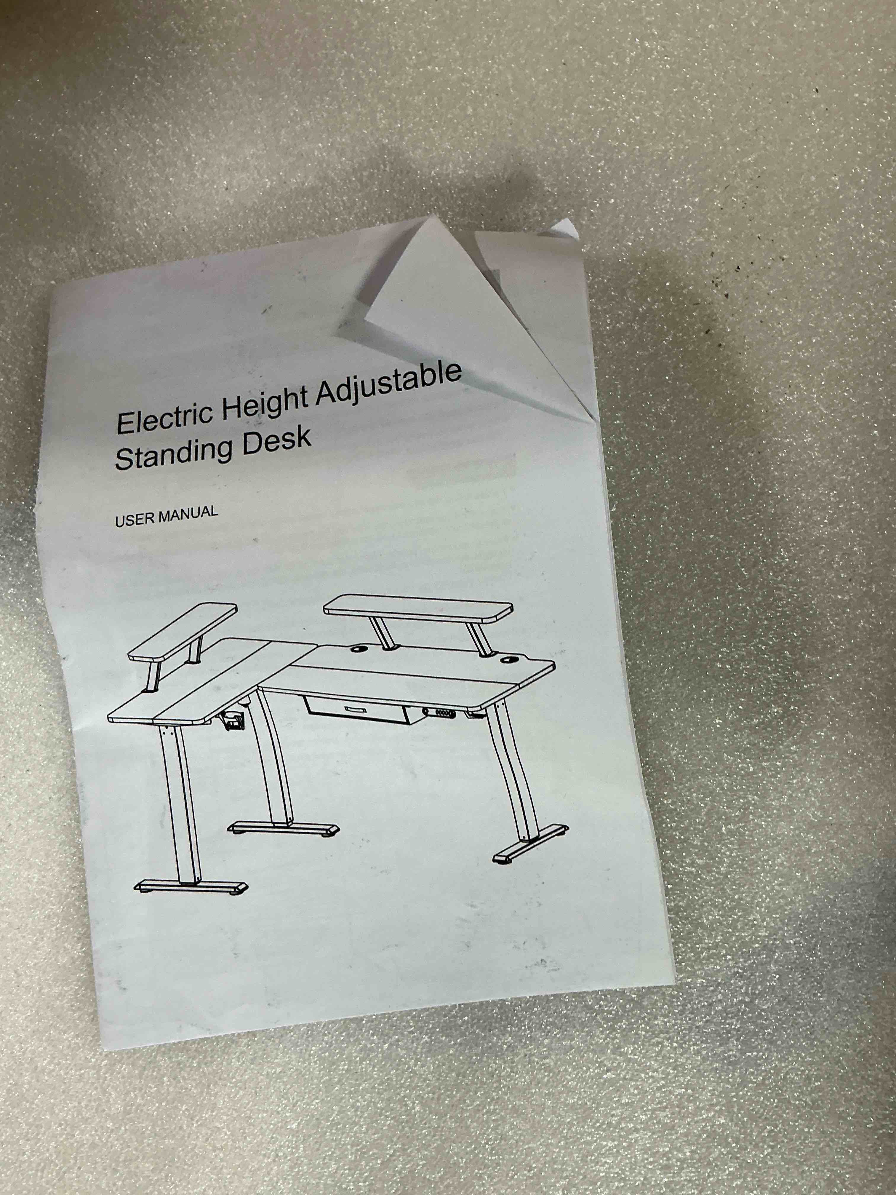 Condition photo showing Good Condition for (Missing Hardware)L-Shaped Height Adjustable Electric Standing Desk