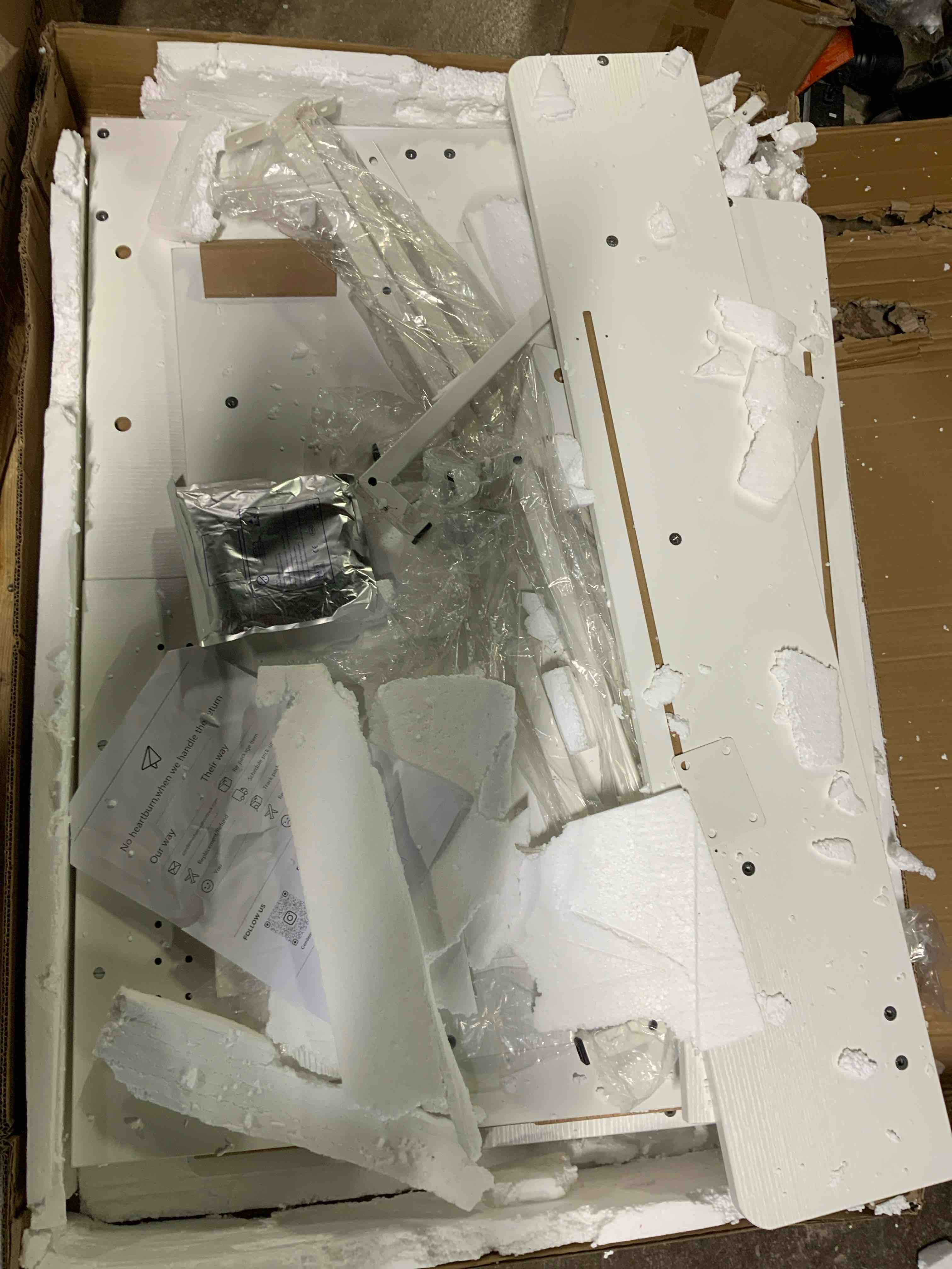 white office desk corner