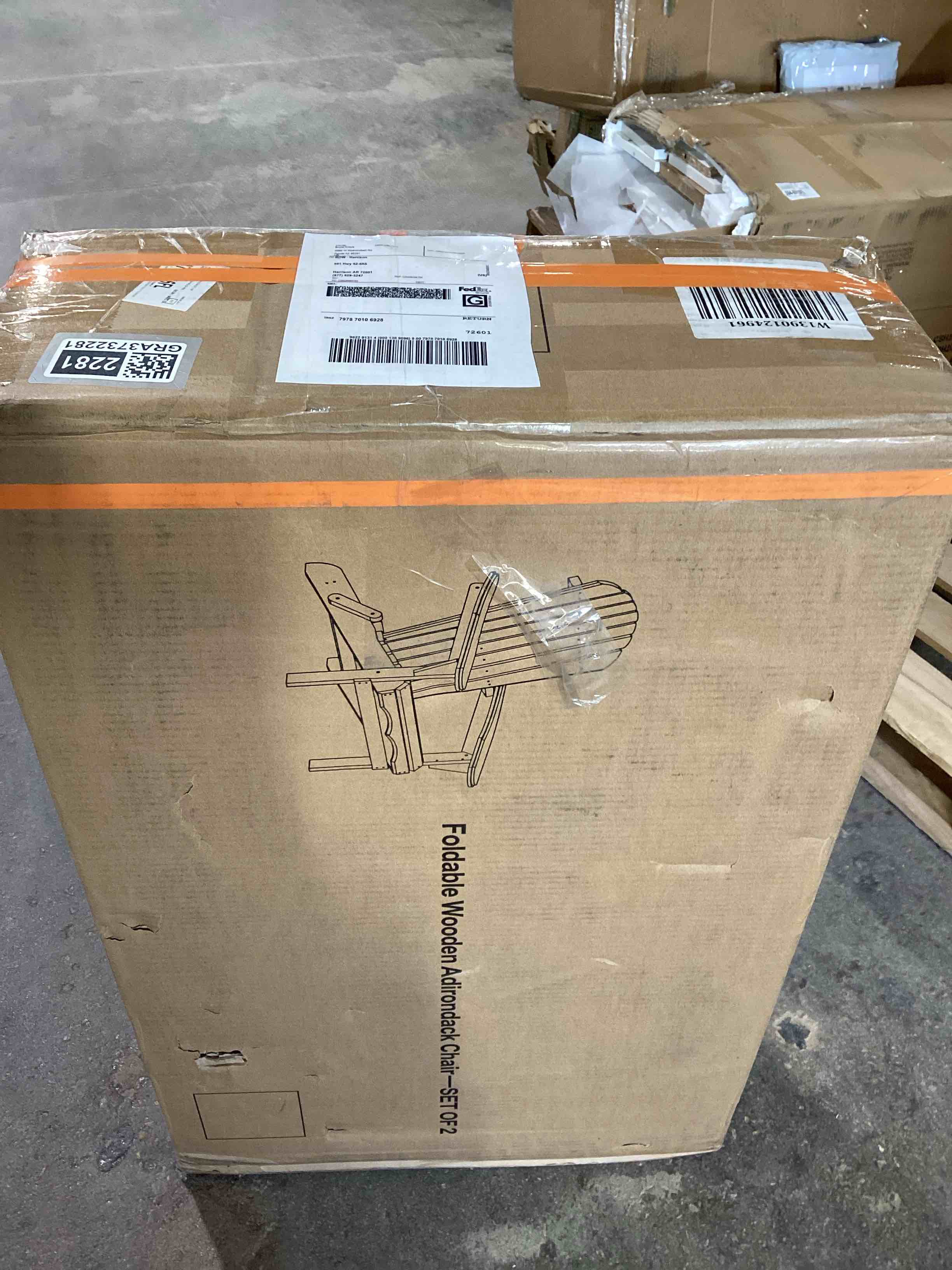 Condition photo showing Good Condition for Foldable Wooden Adirondack Chair Set of 2