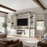 Farmhouse 98" Wall Unit Tv Stand,white (BOX2 ONLY)