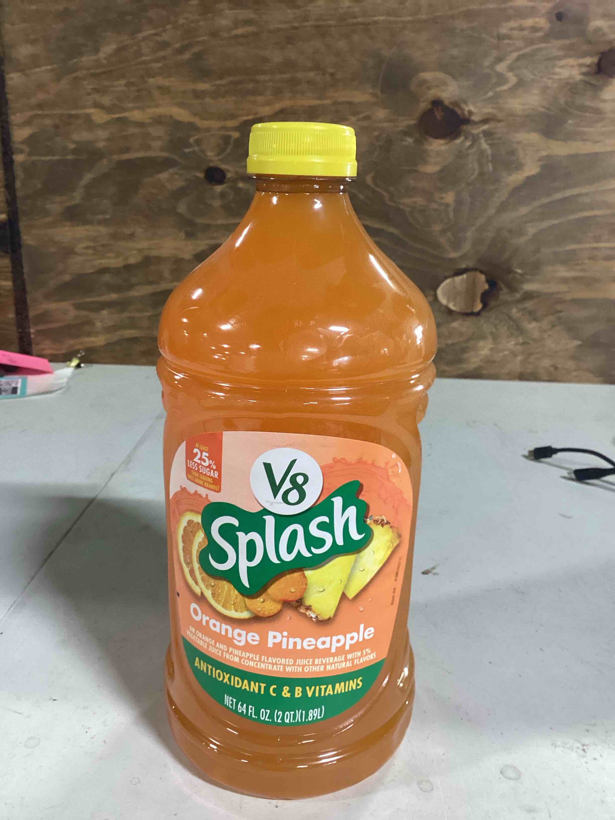Condition photo showing New/Like New for V8 Splash Orange Pineapple Flavored Juice Beverage, 64 FL OZ Bottle