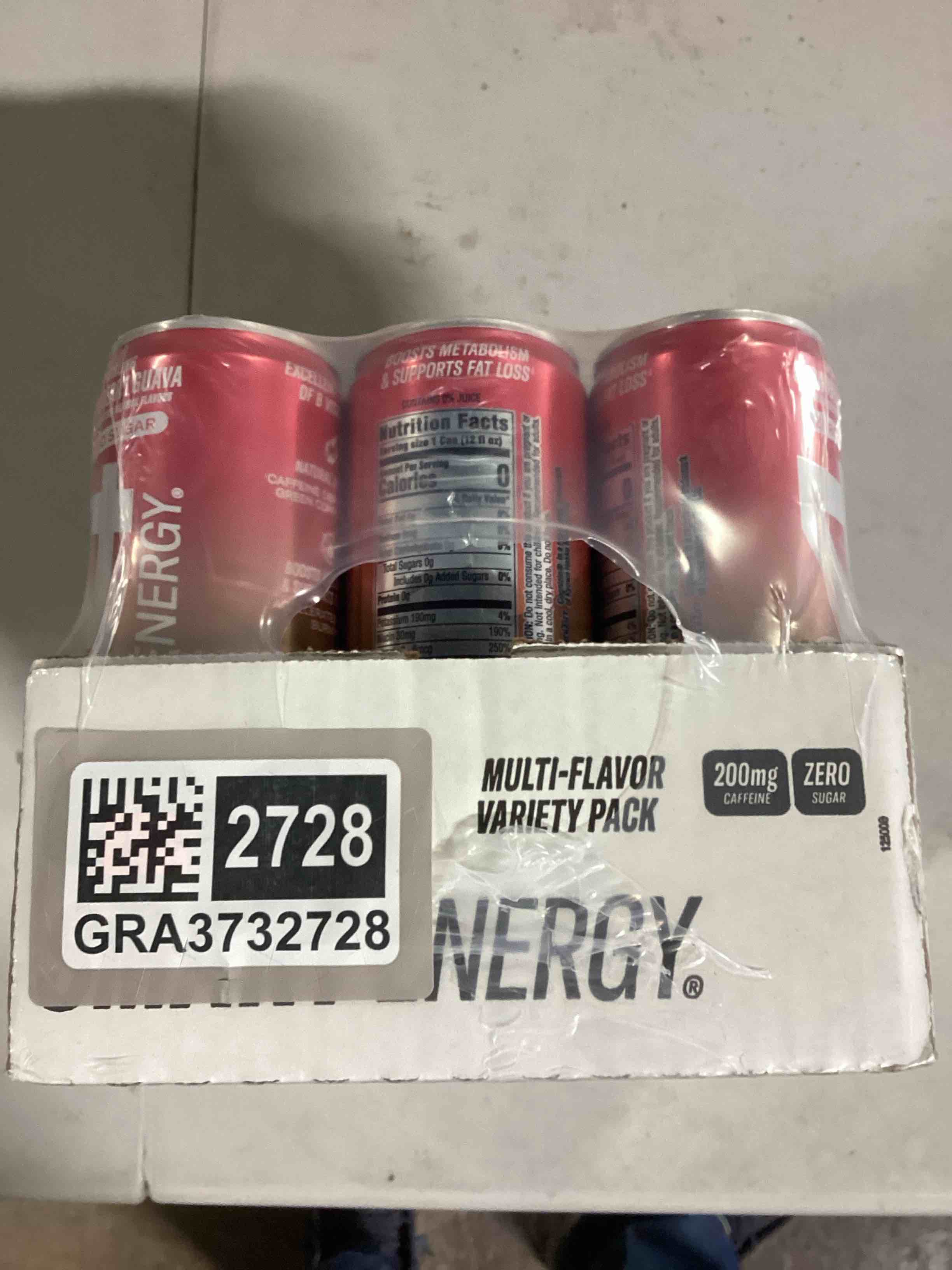 Condition photo showing New/Like New for Cellucor C4 Smart Energy Drinks Variety Pack, Sugar Free Performance Fuel & Nootropic Brain Booster, Coffee Substitute or Alternative, 4 Flavor Tropical Oasis Variety 12 Pack Tropical Oasis Variety Pack 12 Fl Oz (Pack of 12)