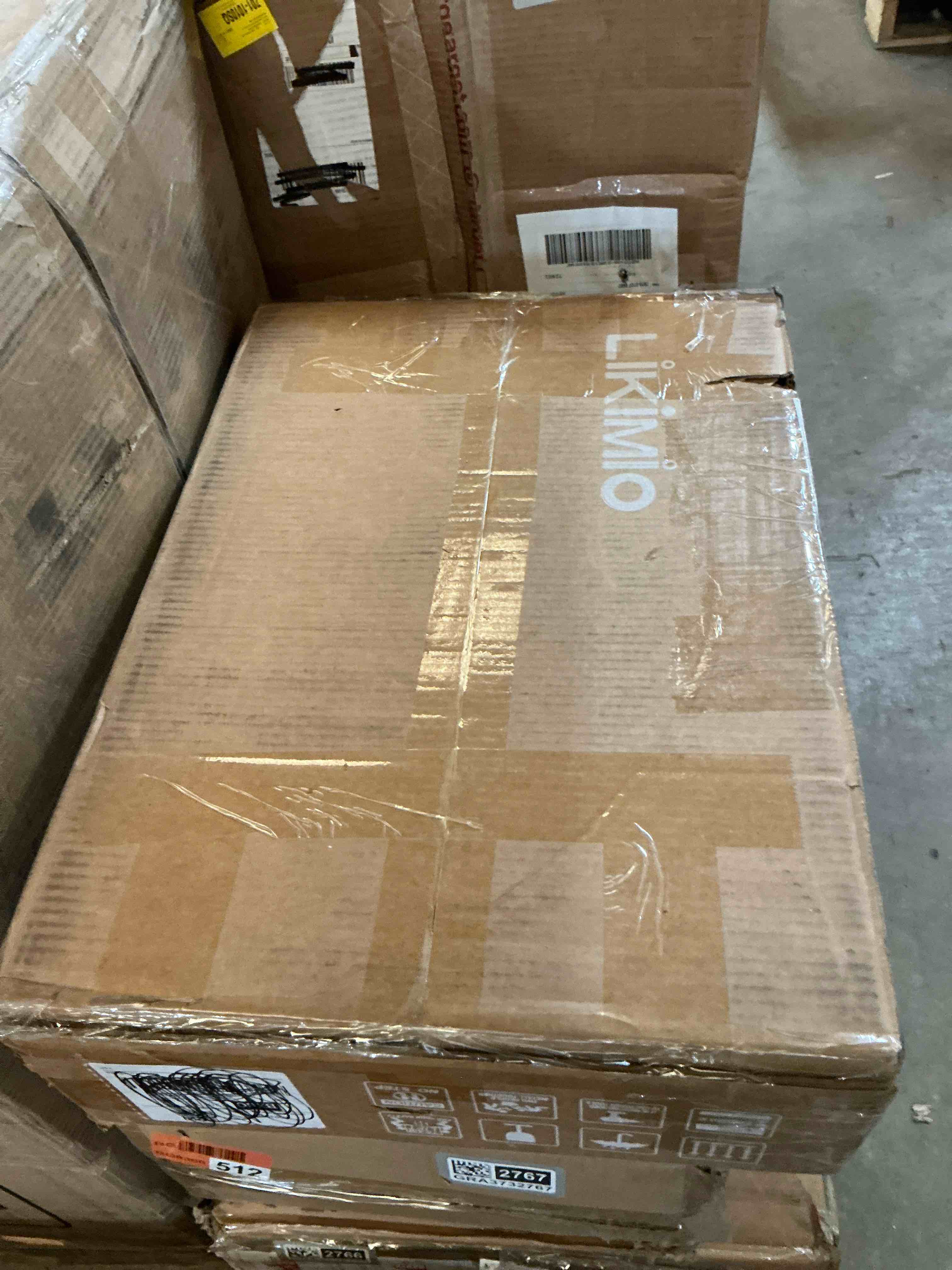 Condition photo showing Good Condition for Westerly Modern Style Wooden Nightstand with LED Light and Storage Drawers