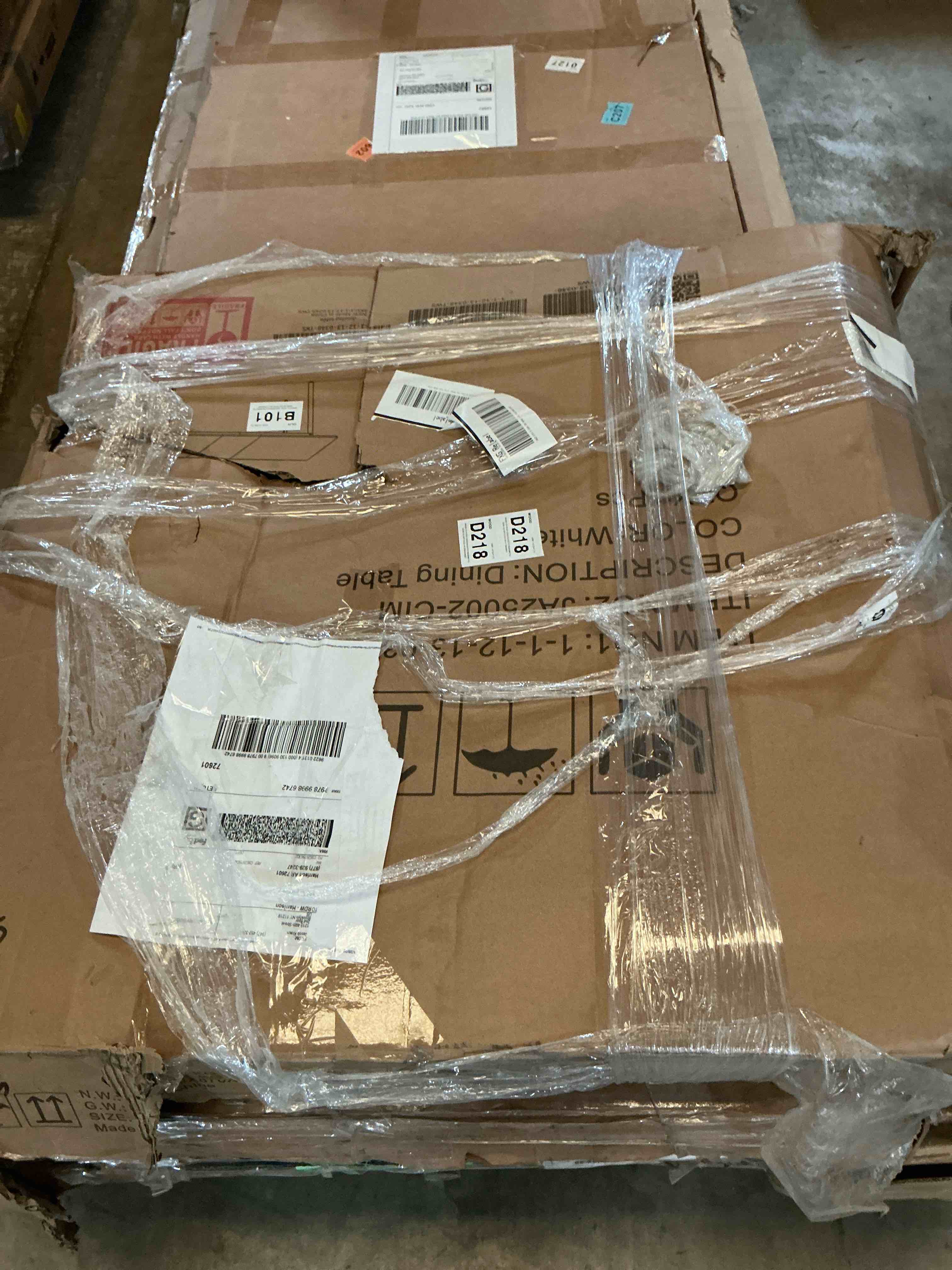 Condition photo showing Good Condition for Extendable dining table set for 6-8 people 63 to 78.7 inch MDF kitchen table with six upholstered chairs