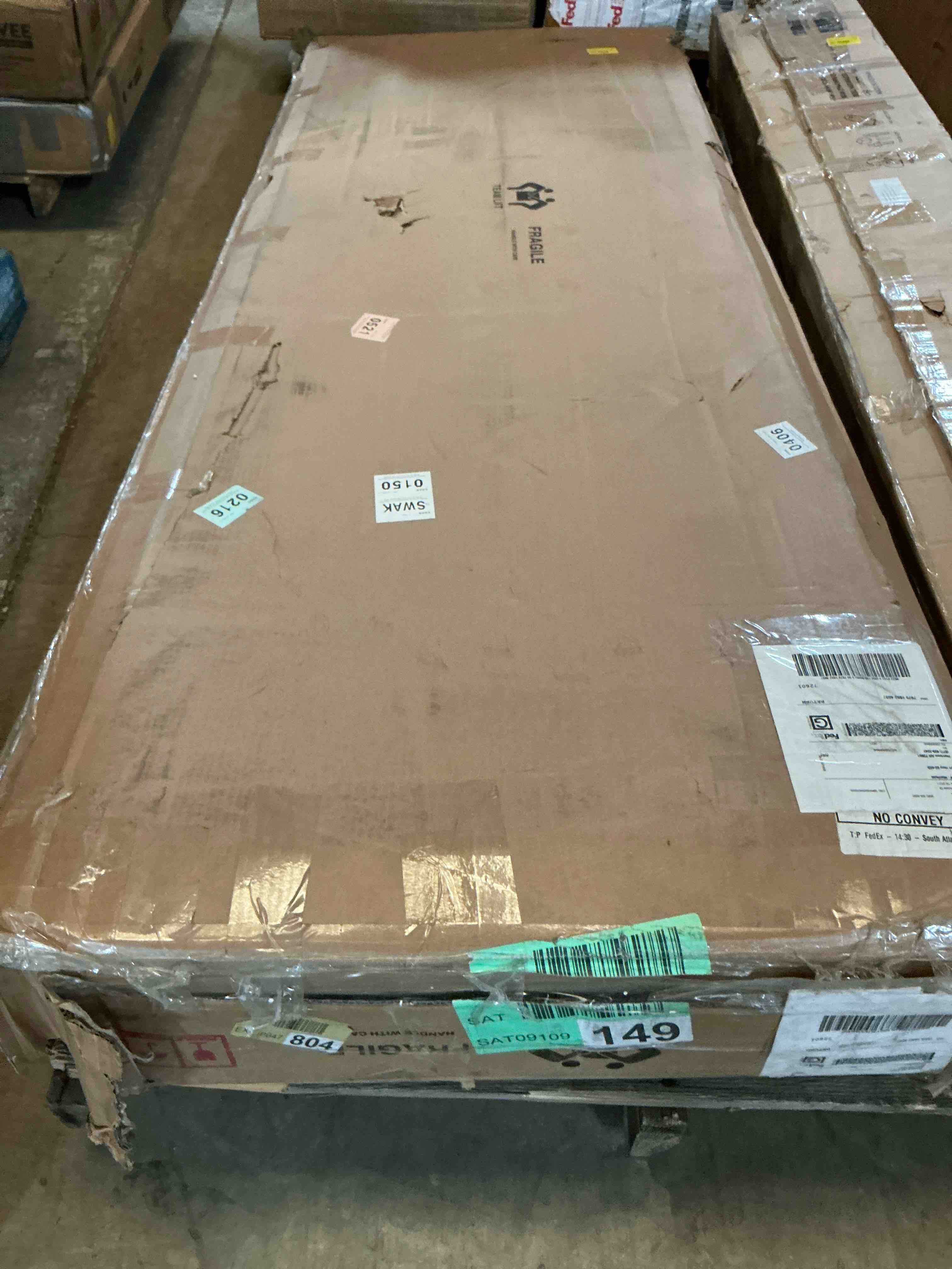 Condition photo showing Good Condition for Besan Solid Wood Boucle Upholstered Headboard Bed Frame