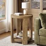 Round Side Table, 2-Tier End Table For Living Room