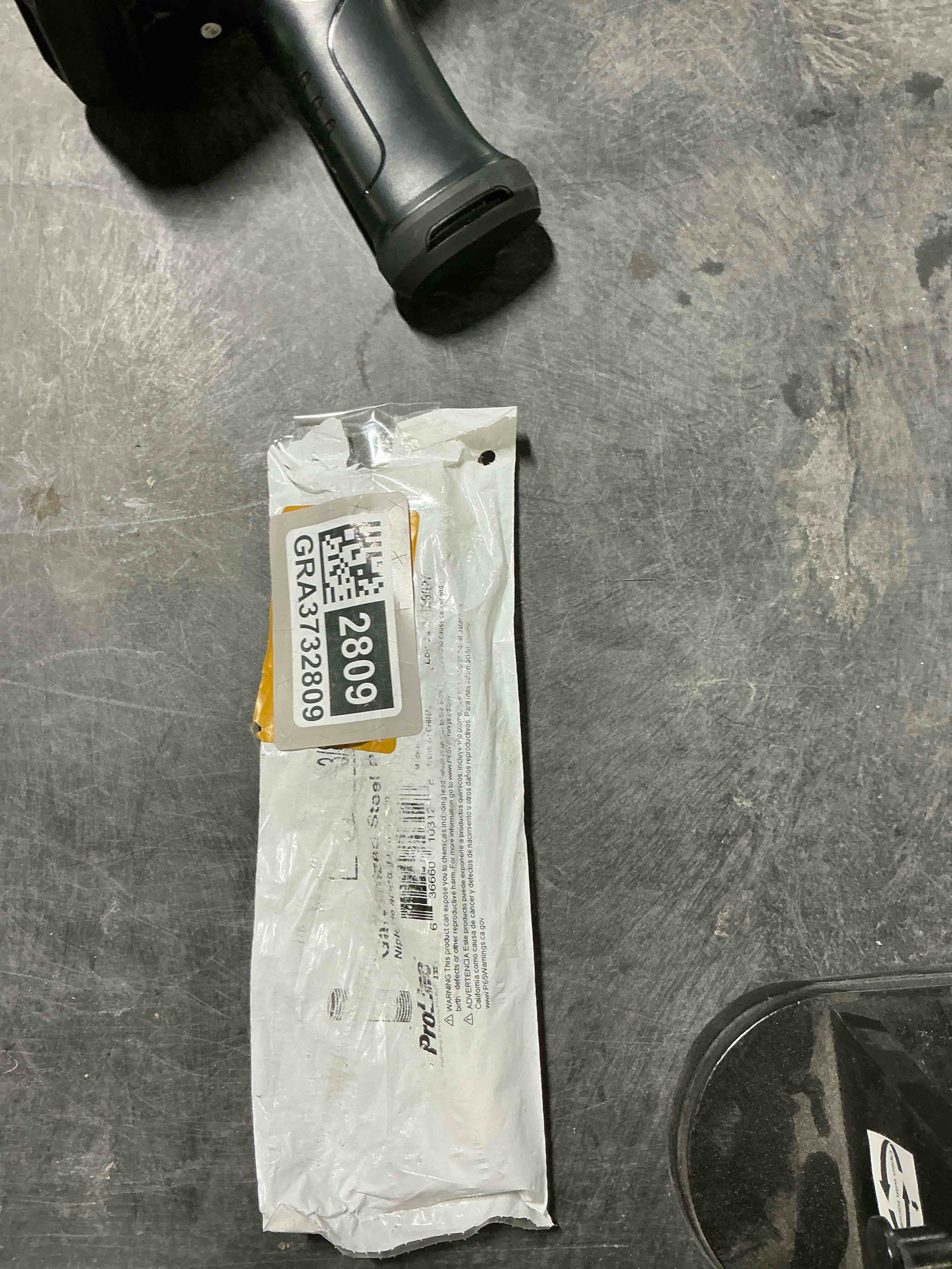 Condition photo showing Good Condition for 6 inch galvanized, steel rod 3/8