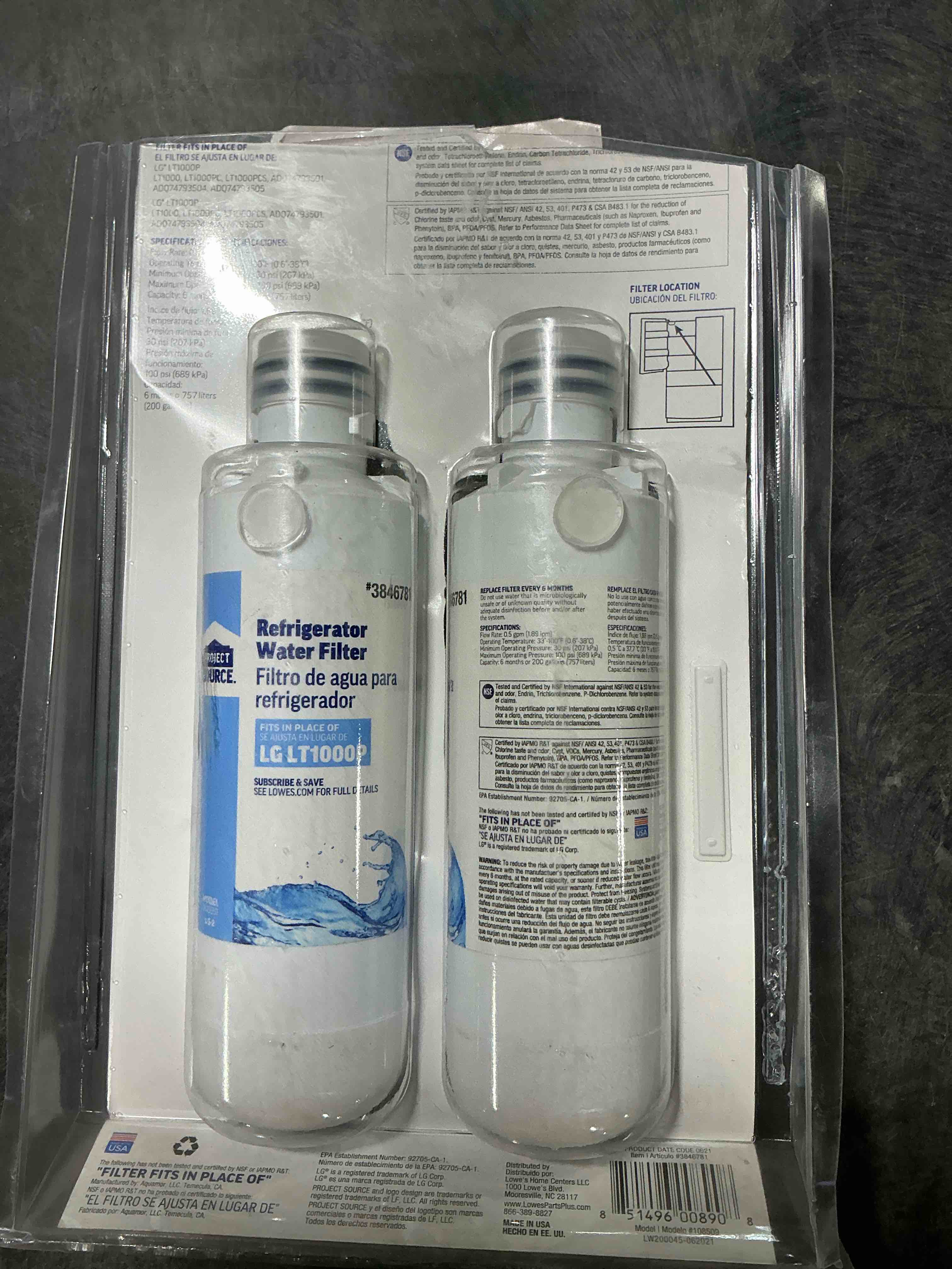 Condition photo showing Good Condition for project source refrigerator, water filter LT1000 pence