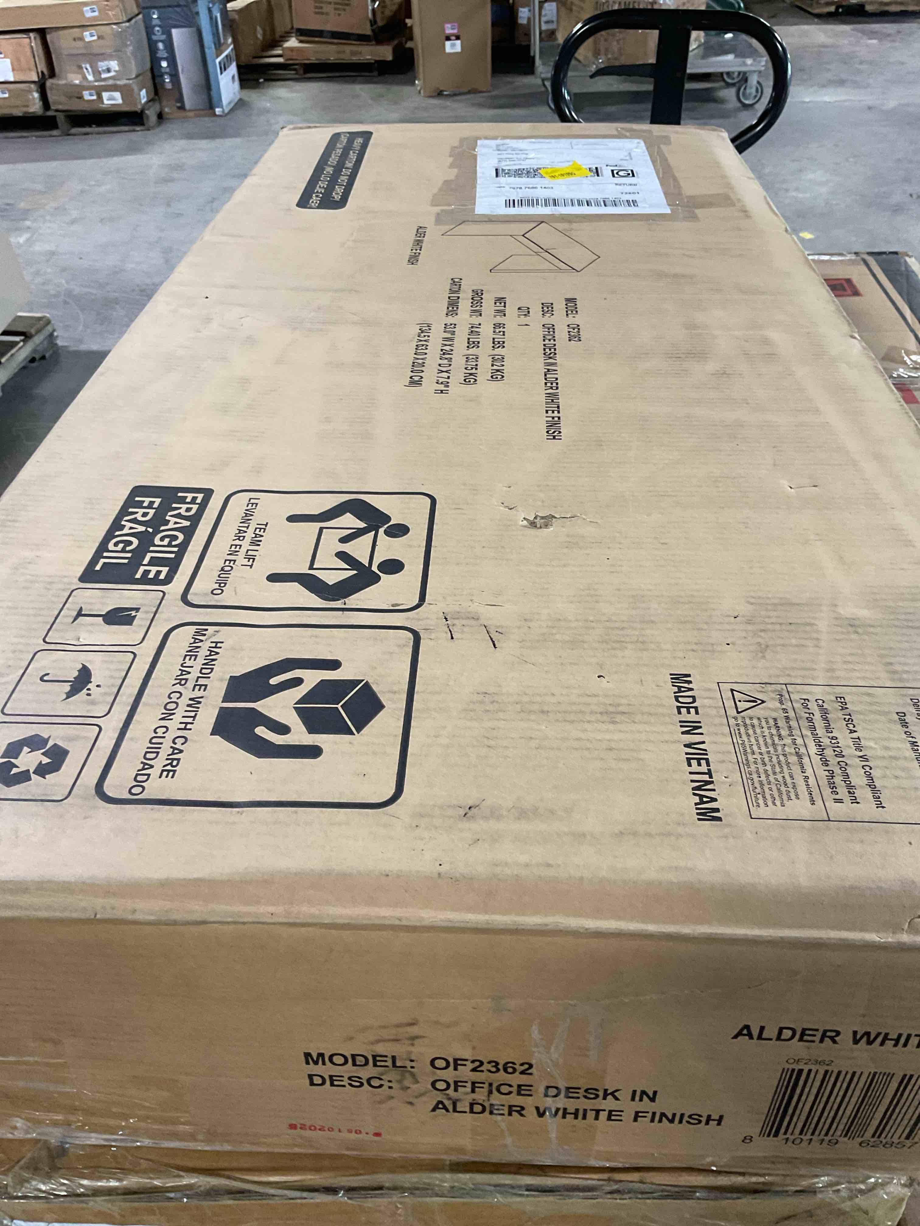 Condition photo showing Good Condition for Office Desk in Alder White Finish