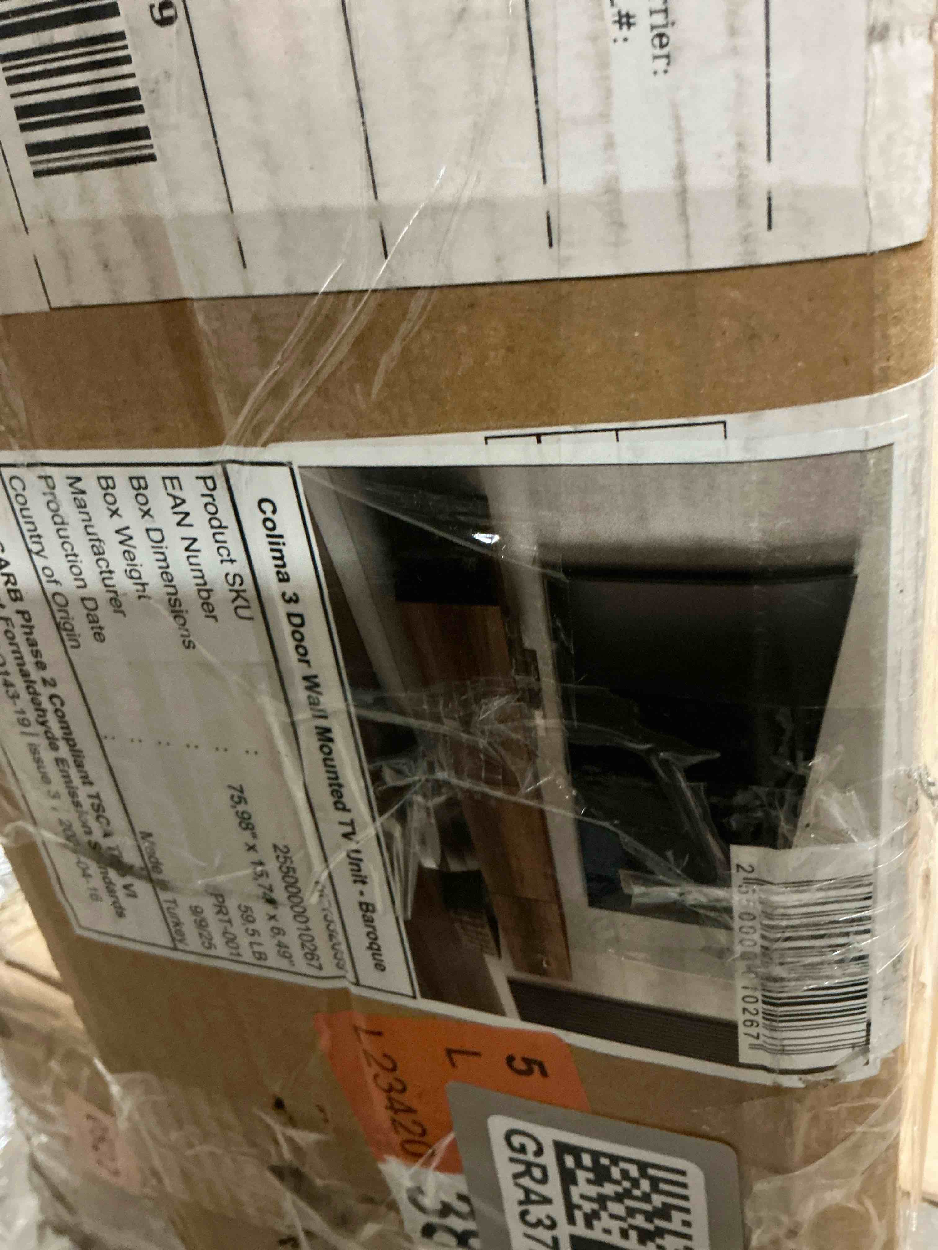 colima 3 door well mounted tv unit-baroque