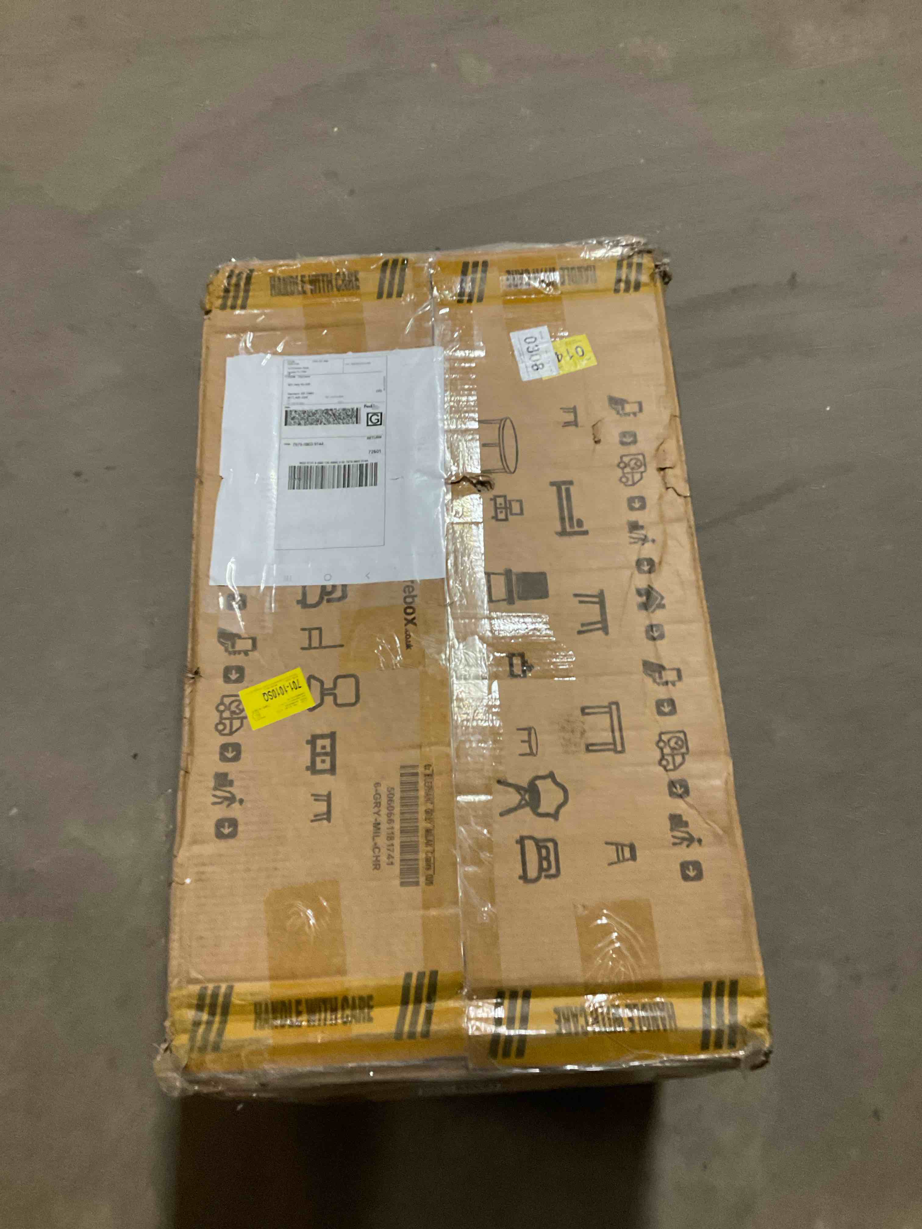 Condition photo showing Good Condition for Morgan Hatched Faux Leather Sleek Metal Leg Luxury Dining Chairs