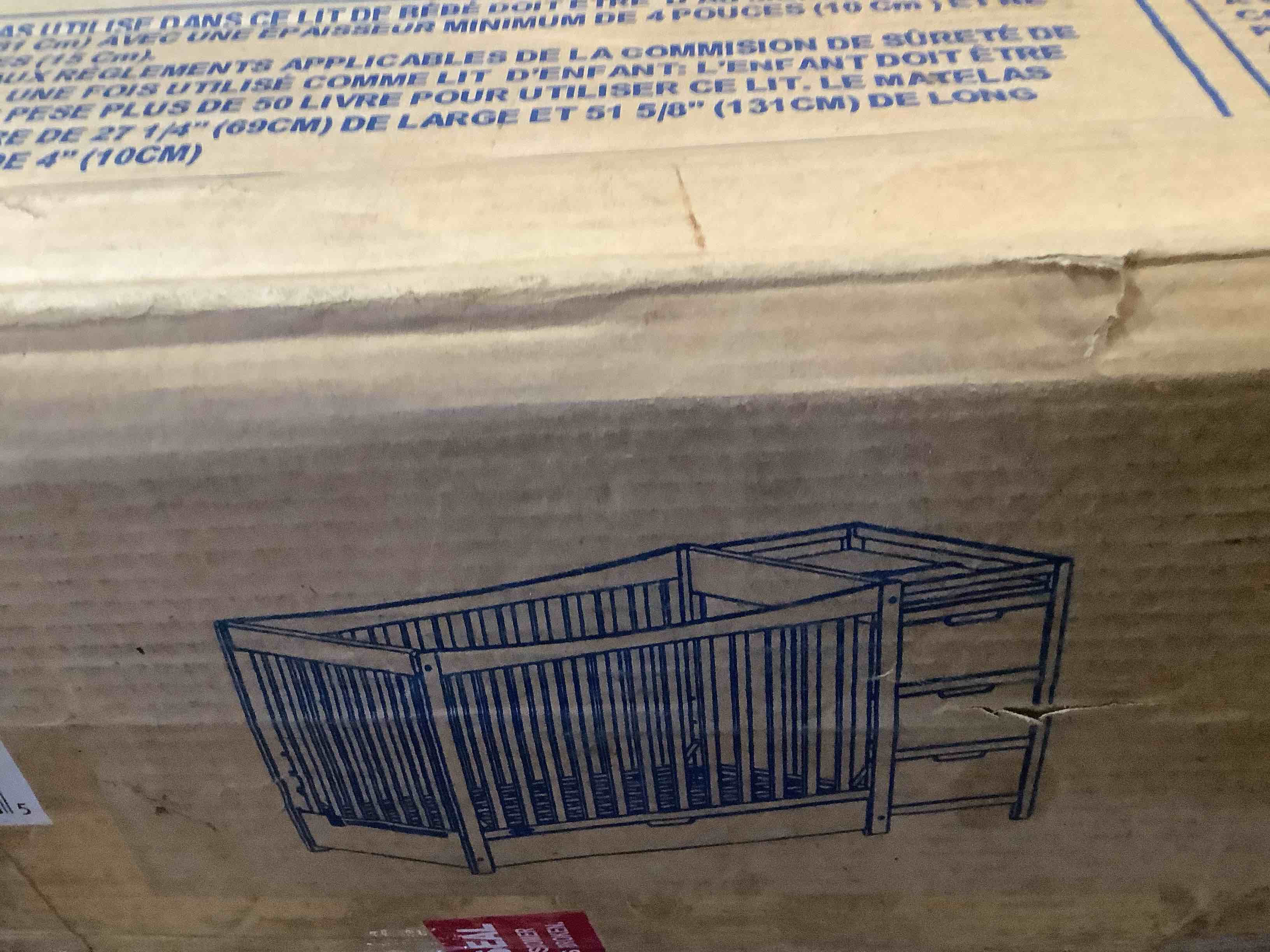 Condition photo showing Good Condition for (MISSING DRAWERS) grace crib remi convertible crib with changer