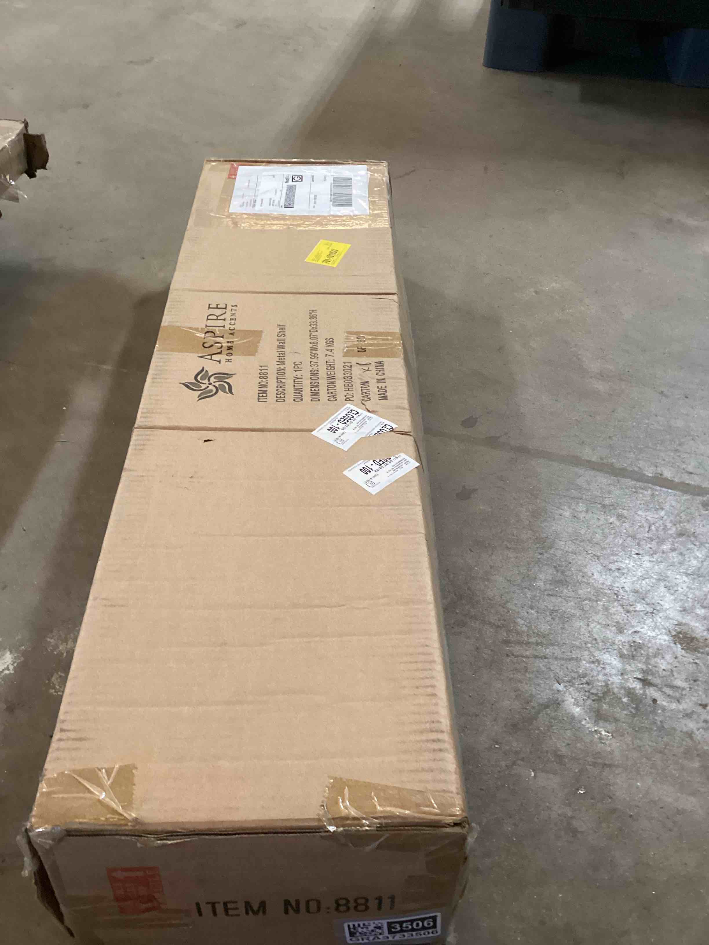 Condition photo showing Good Condition for Emery Wood Metal 3 Tier Wall Shelf