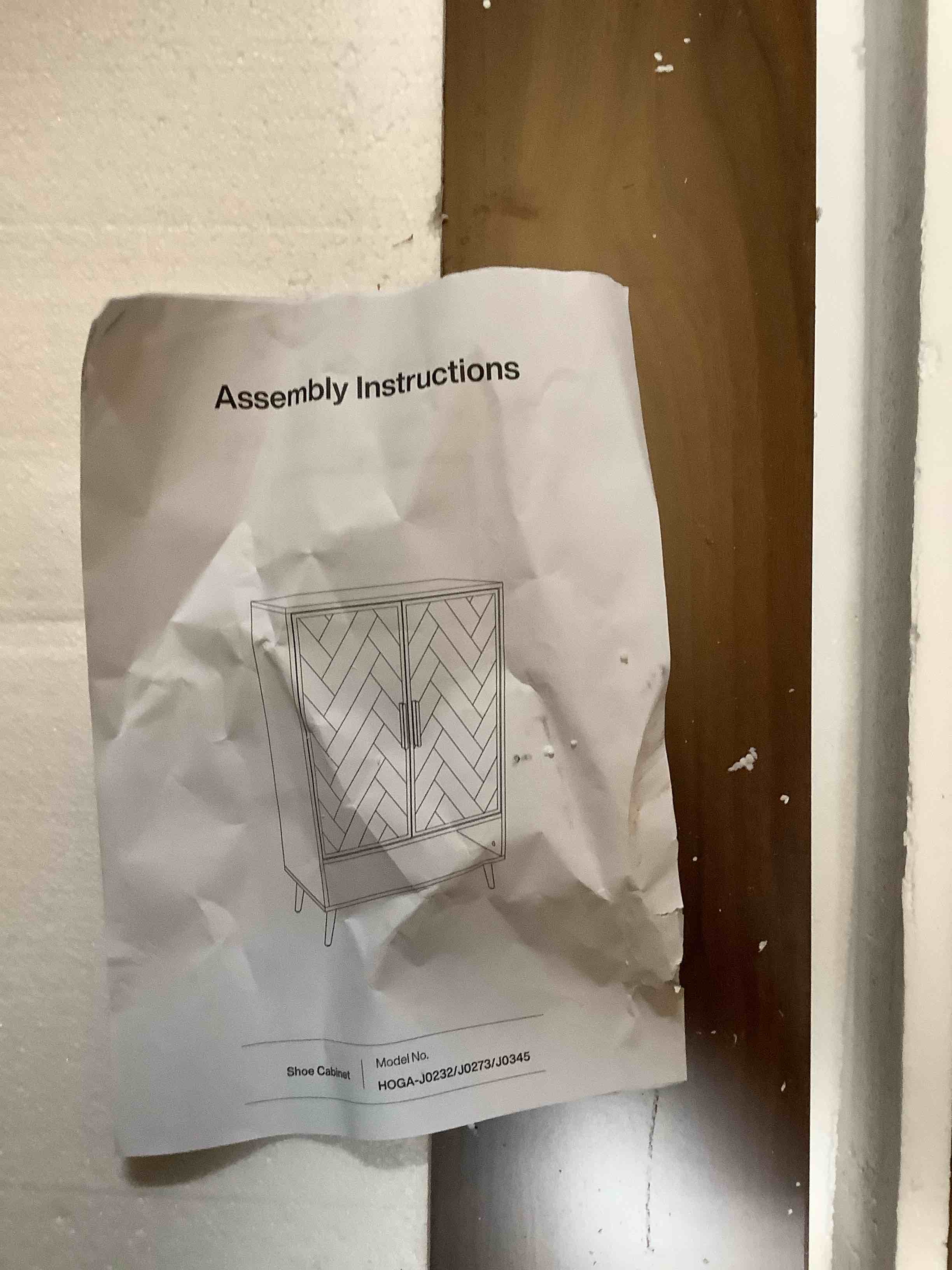 Condition photo showing Good Condition for shoe cabinet incomplete loose hardware