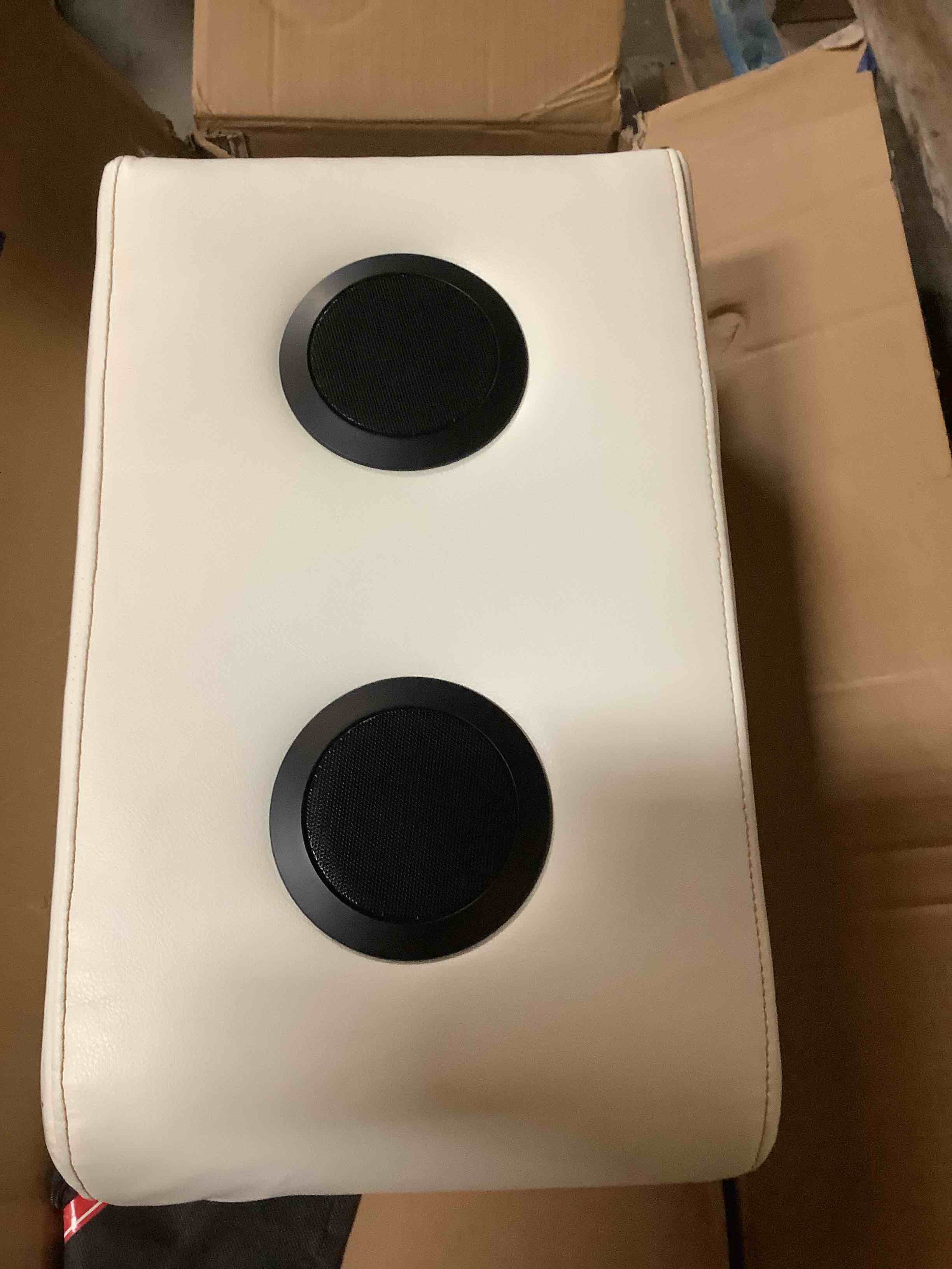 Condition photo showing Good Condition for center console only.  Maaya Wireless Charging Home Theater Seating with Power Recline, Cup Holders, Speakers \u0026 USB ports.