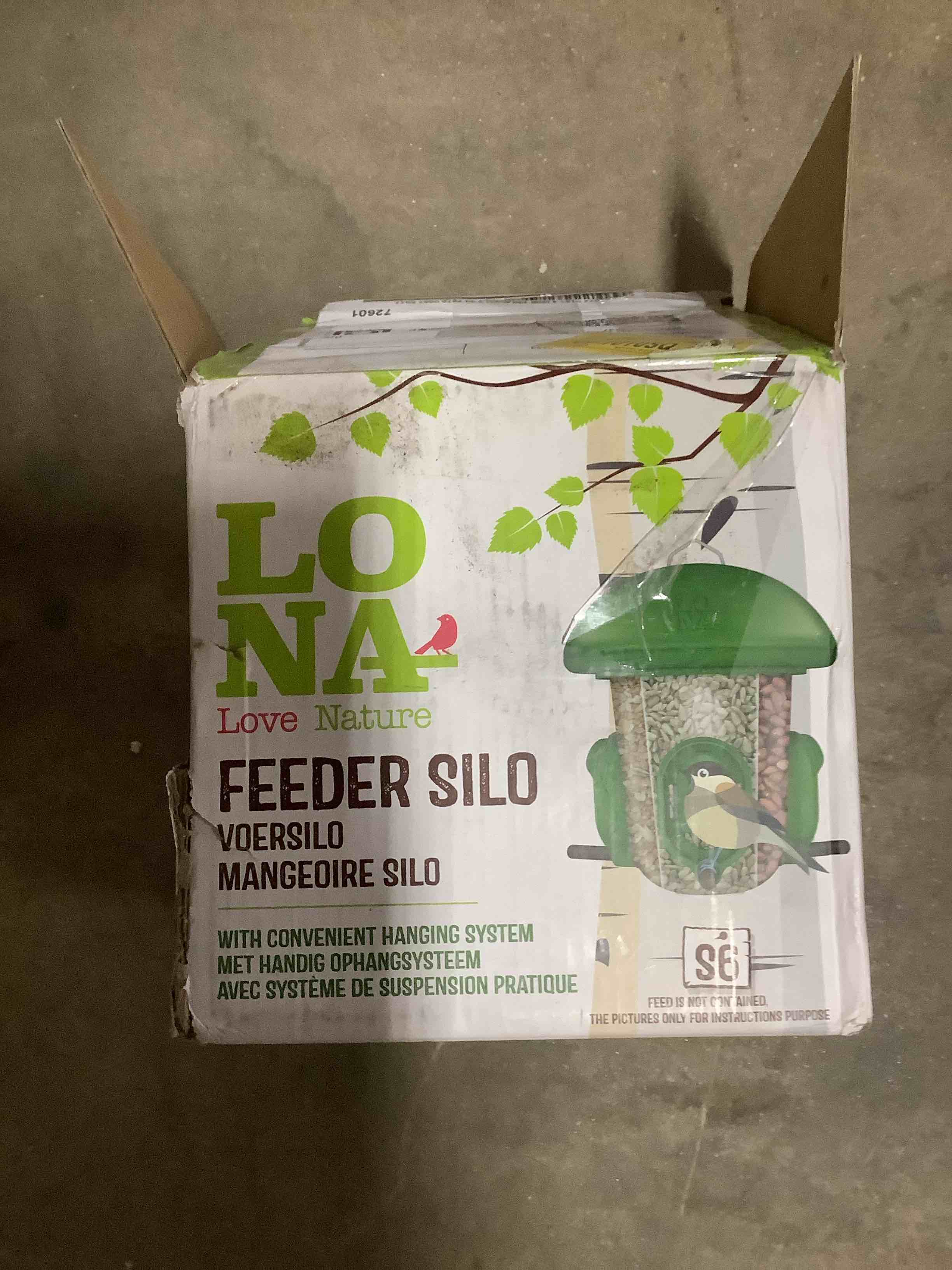 Condition photo showing Good Condition for lona love, nature feeder silo