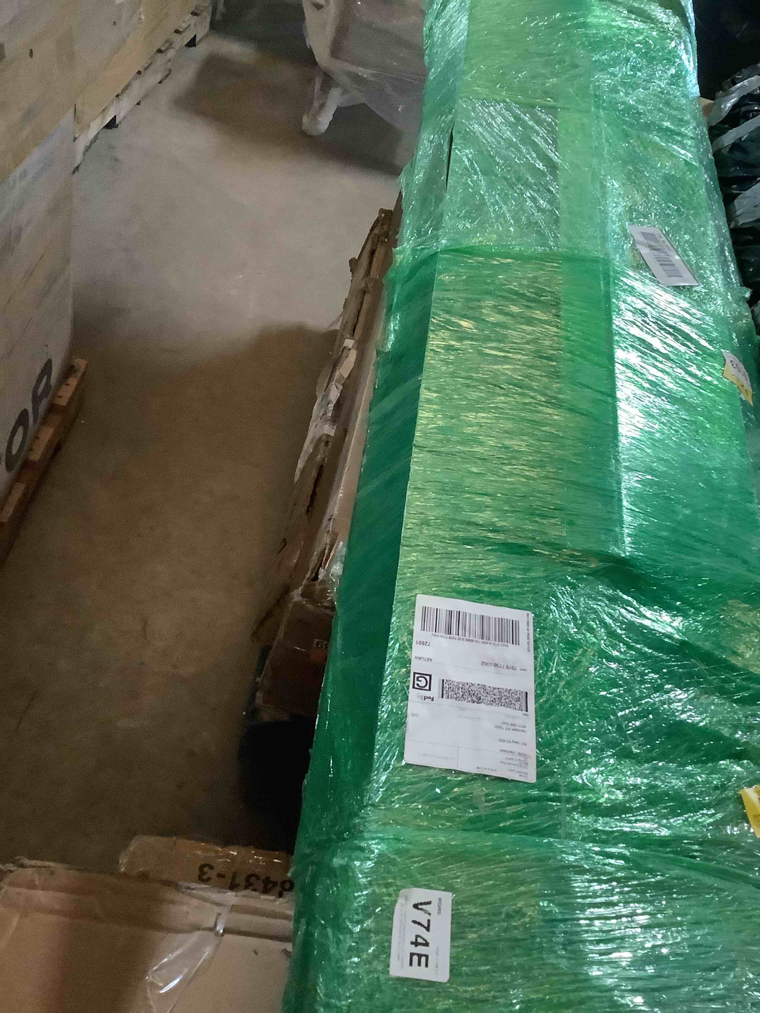 Condition photo showing As Is for damaged entertainment center