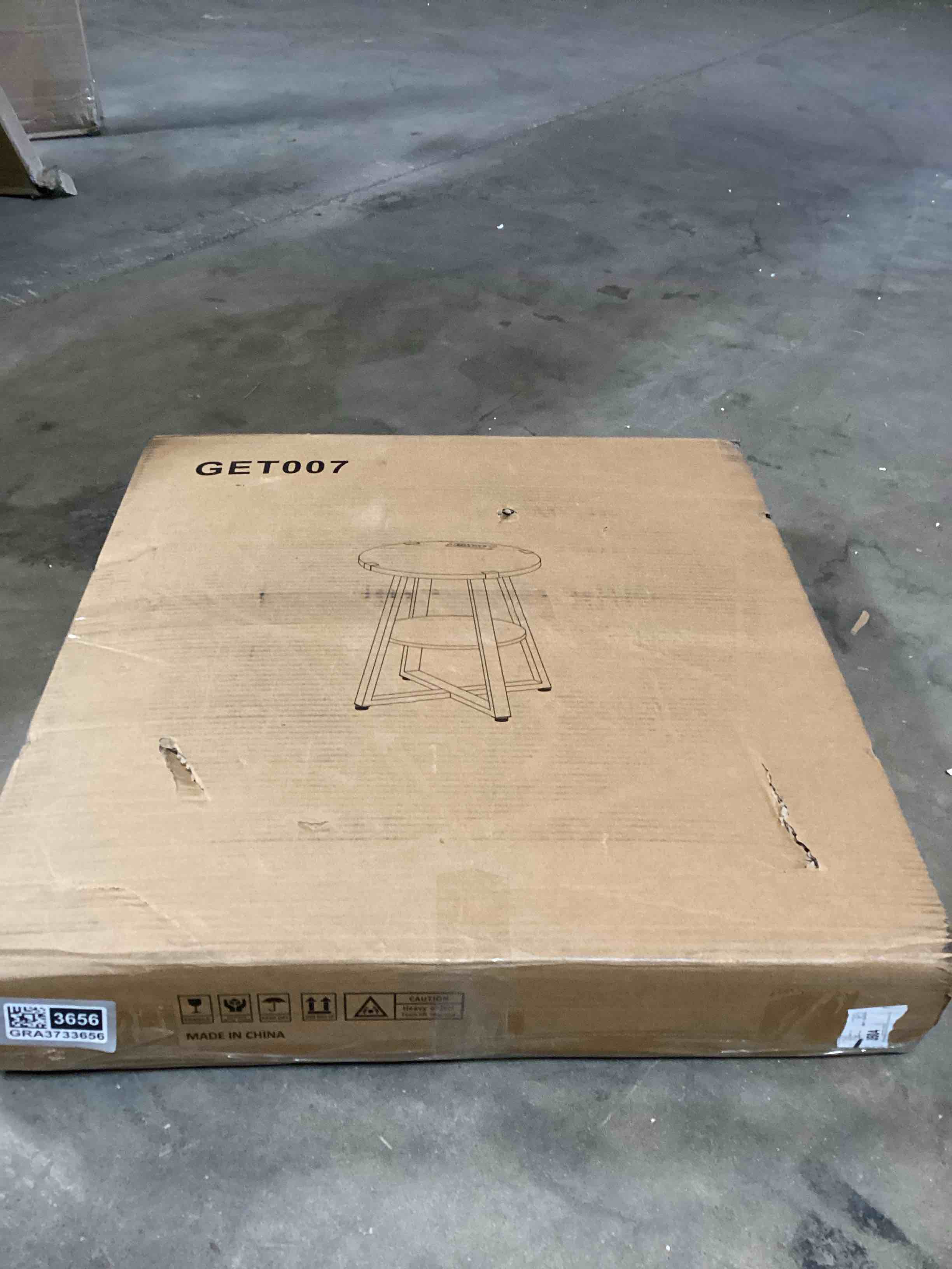 Condition photo showing Good Condition for Jalanda Tall End Table with 2 USB Ports, 2 Power Outlets, and 2-Tier Storage Shelves