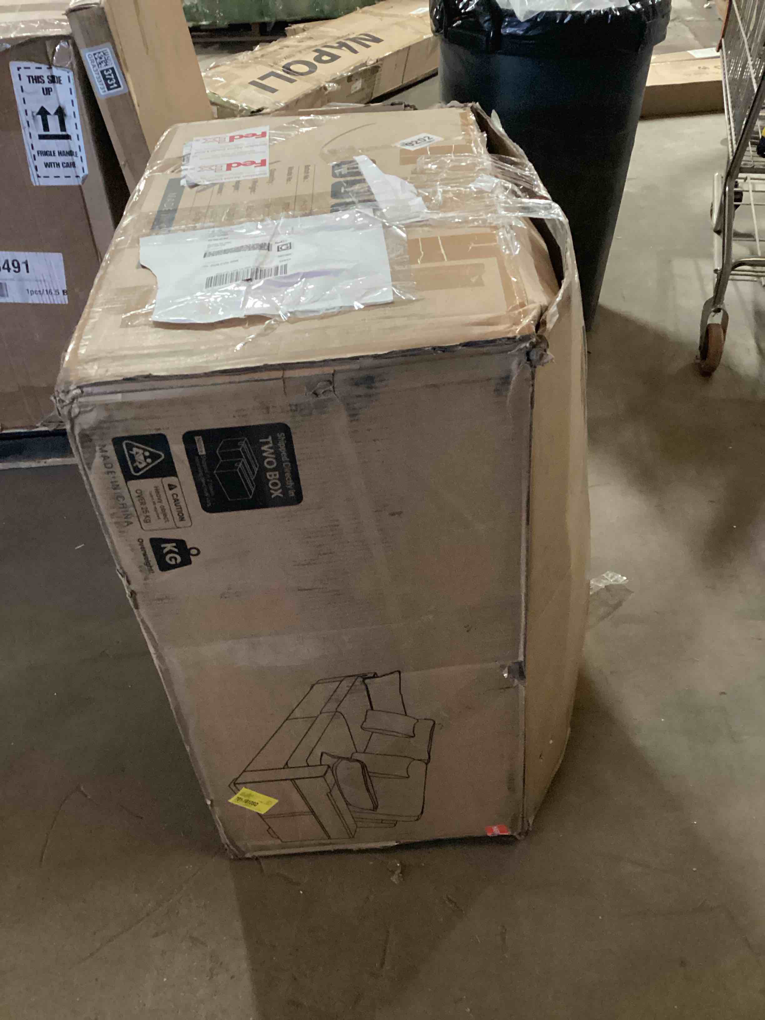 Condition photo showing Good Condition for Solid Wood Frame Sofa with Storage Arms and UCB+Type-C Charging Ports