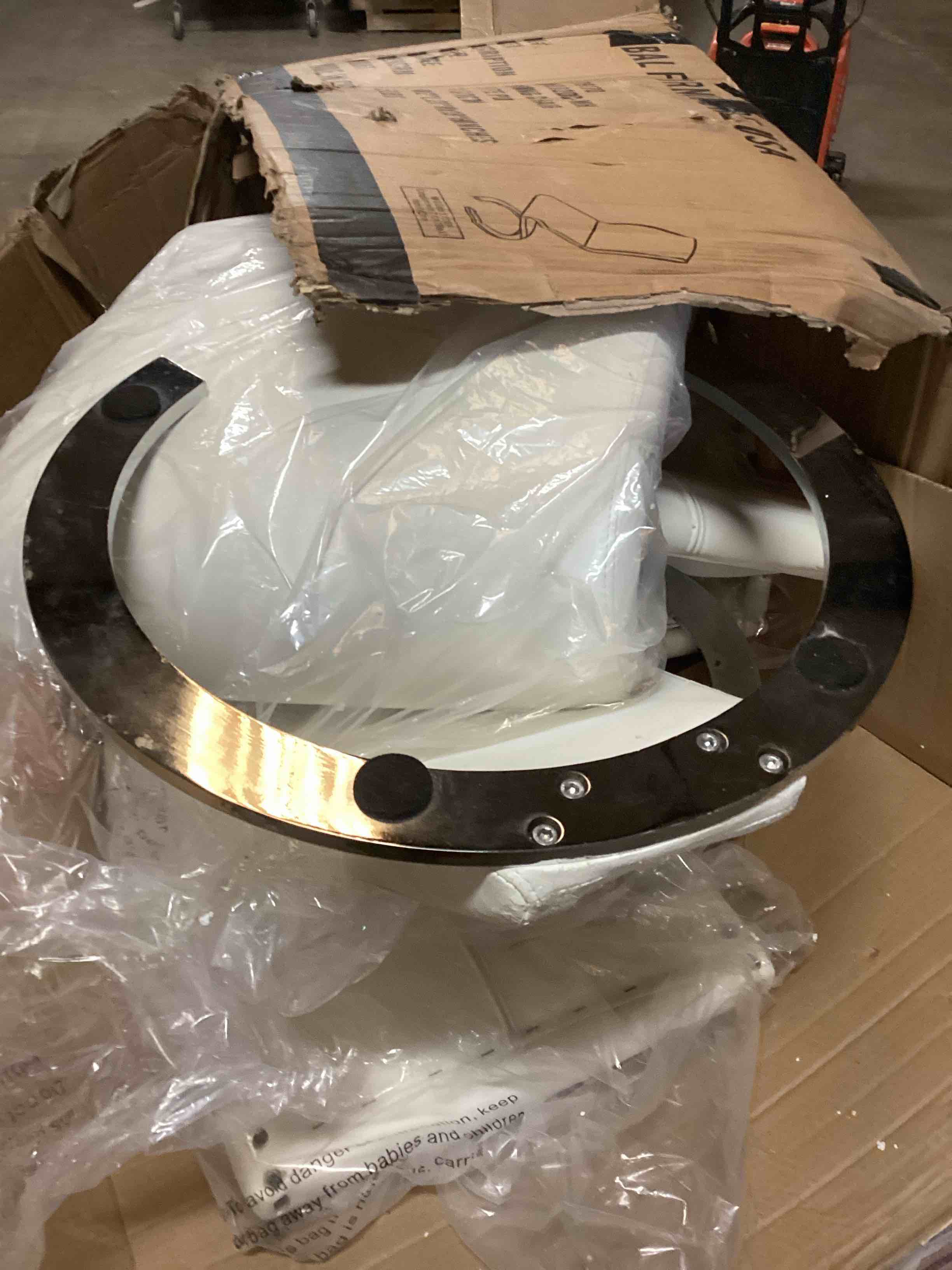 Condition photo showing As Is for Weldon Upholstered Side Chair ( damaged)