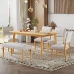 Condition photo showing Good Condition for 6 - Piece Modern Dining Table with Bench Set