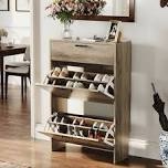 Condition photo showing Good Condition for Hidden Shoe Cabinet With 3 Flip Drop-Down Door