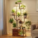 Condition photo showing Good Condition for 59" Plant Stand With 3-Color Grow Lights, 9 Tiered Indoor Plant Shelf, Decorative Rack For Living Room
