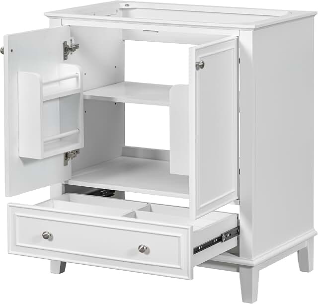 30" freestanding single bathroom vanity base only, (“sink top not included”)