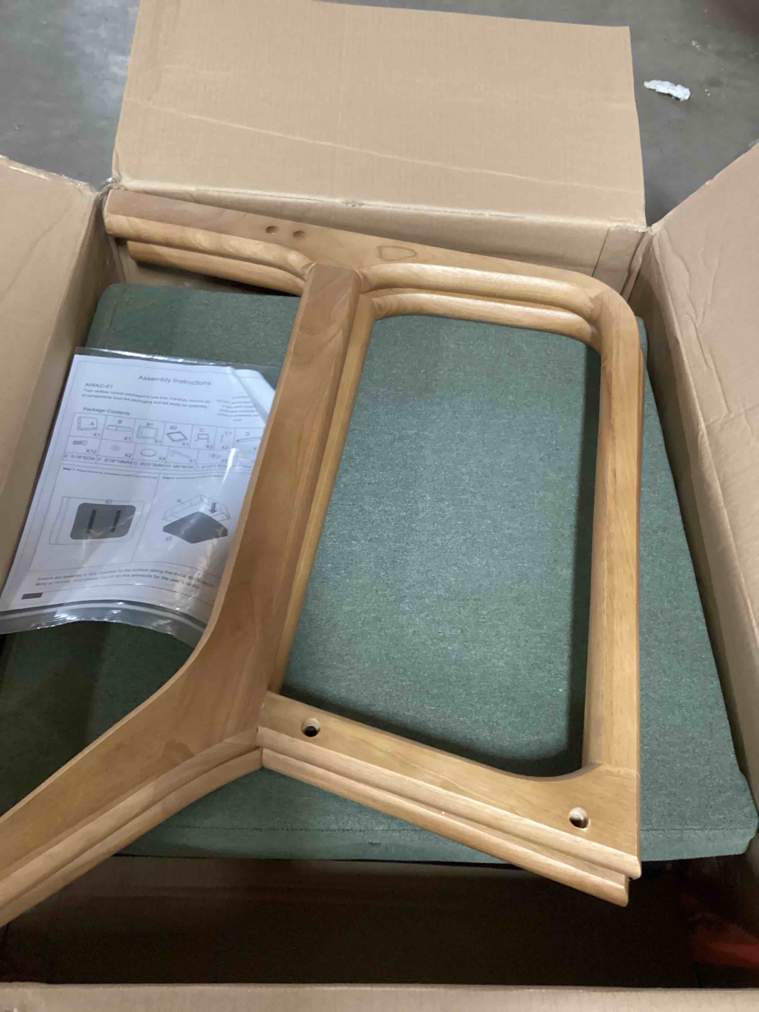 Condition photo showing Good Condition for Hertford 26" Wide Mid Century Upholstered Solid Wood Accent Chair (“Without extra pillow .”)