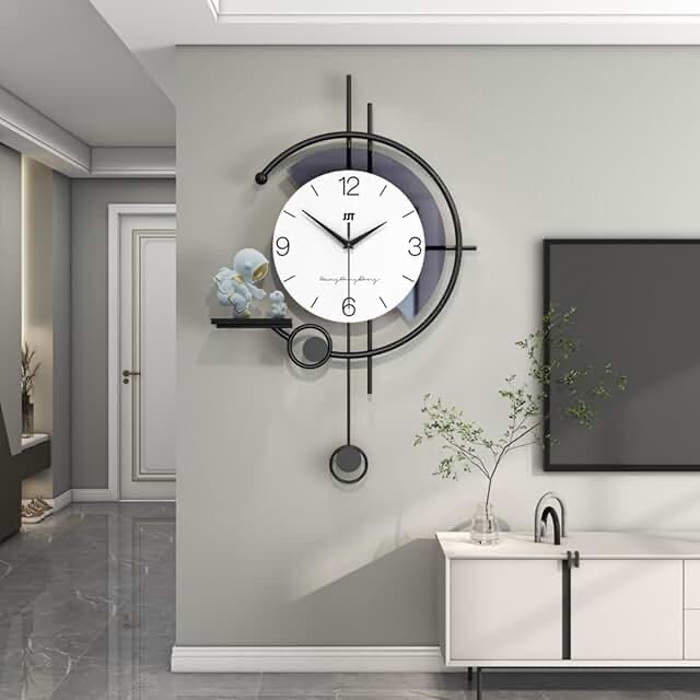 large metal wall clock modern astronaut wall sculpture silent hangings home decor living room
