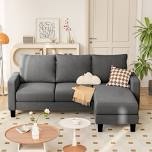 70.8" l-shaped sectional couch with 3 seats, modern upholstered sleeper sofa couch