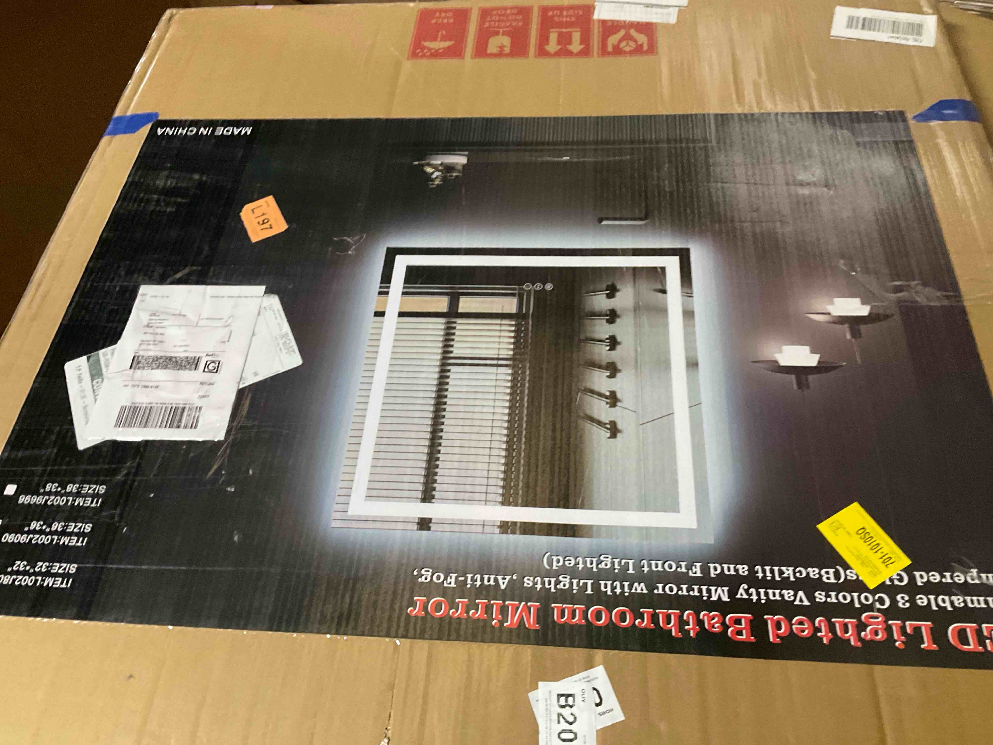 molly frameless led front light and backlit 3 colors dimmable anti-fog wall bathroom vanity mirror