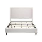 mozter upholstered wingback bed no box spring needed