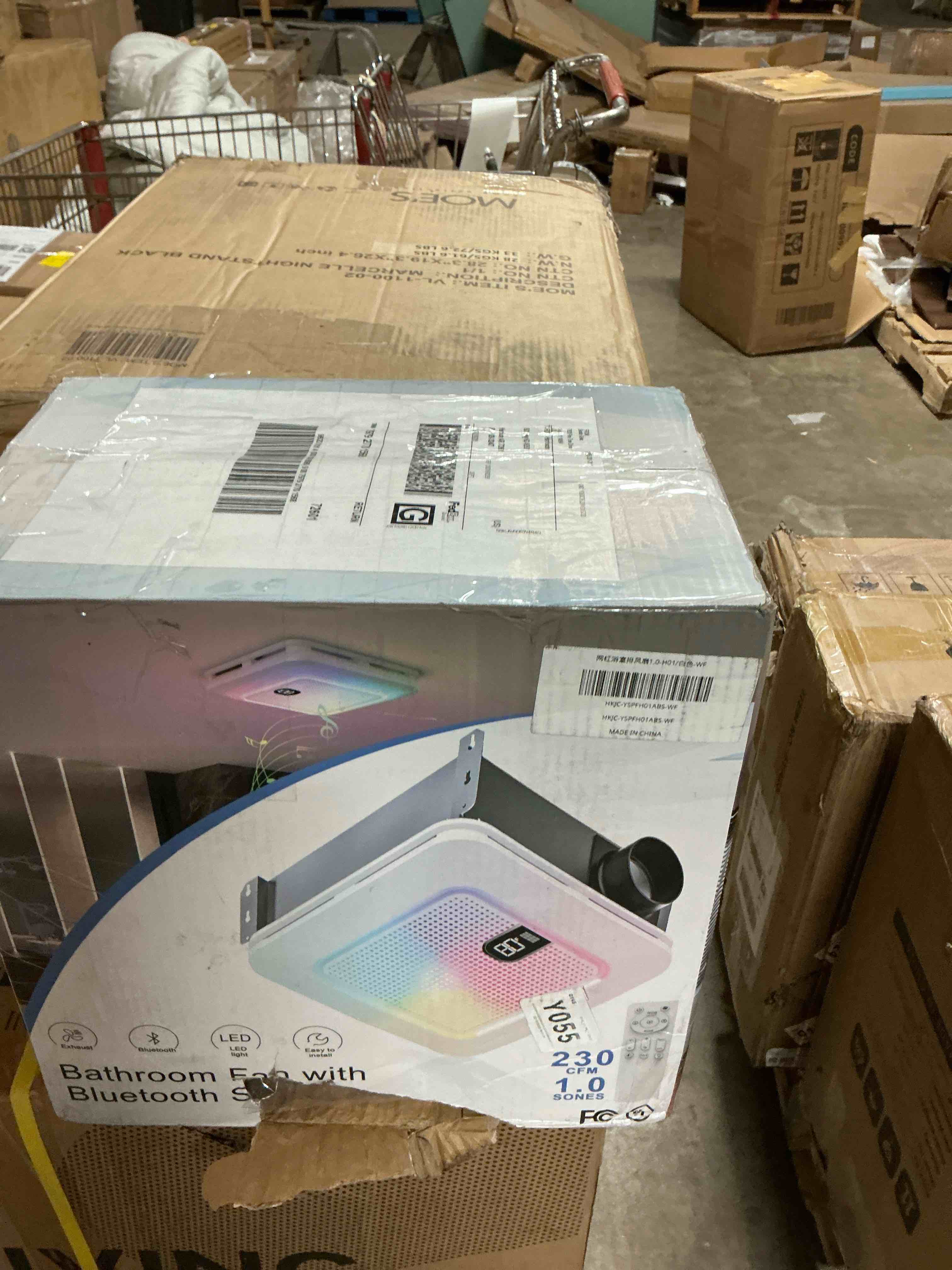 Condition photo showing Good Condition for Bathroom Exhaust Fan with Bluetooth Speaker, 230 CFM 1.0 Sone Bathroom Exhaust Fan with Light, 3 Dynamic Light, 7 LED Color, 3 Color Temperatures, Nightlight, Music Sync, Remote, Easy Install