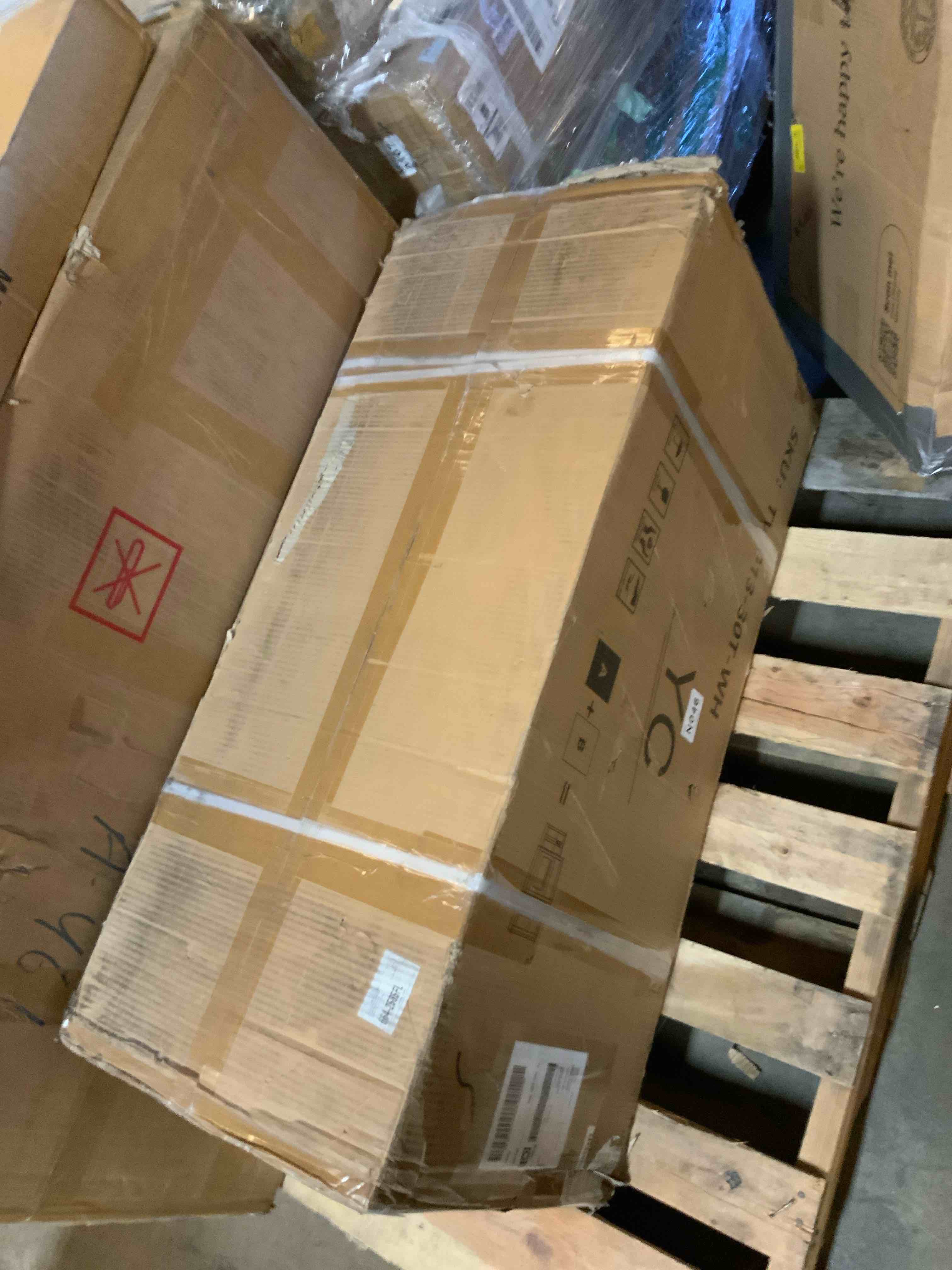 Condition photo showing Good Condition for 82â€œW Adjustable Flame Electric Fireplace, Double - Side Closed Cabinets + Press Drawer, Practical \u0026 Aesthetic