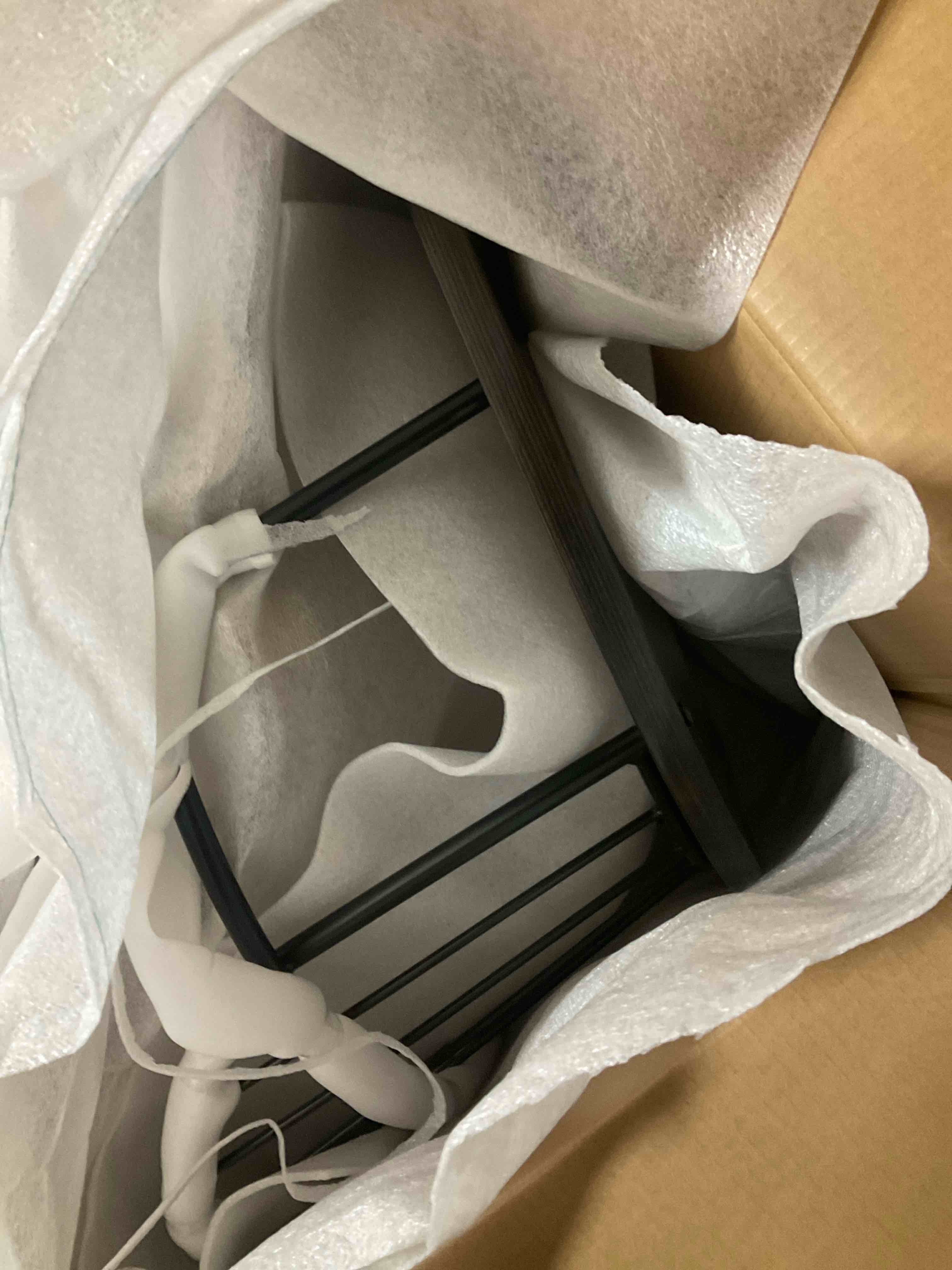 Condition photo showing Good Condition for two black wooden stool seats no legs 