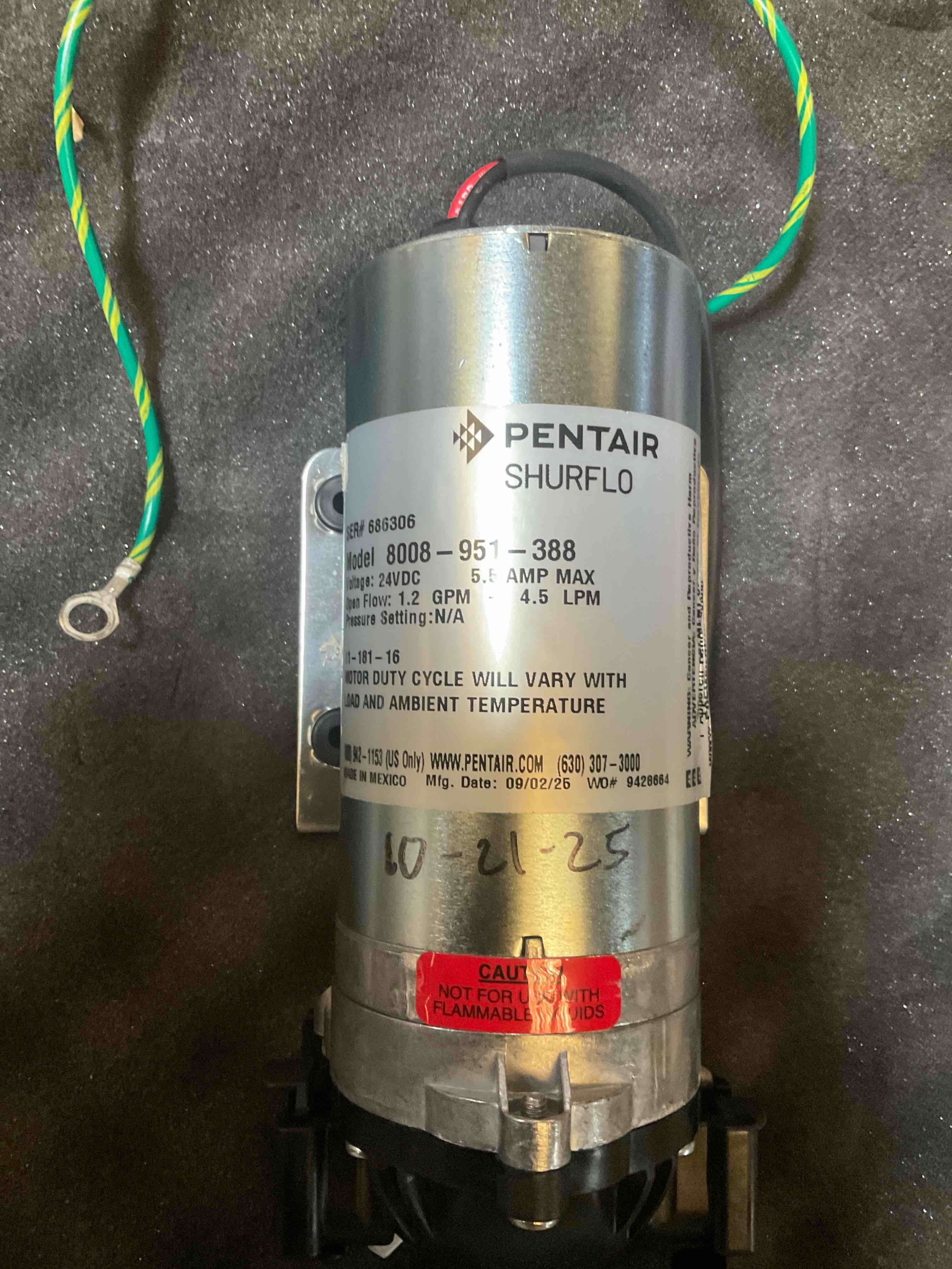 Condition photo showing Good Condition for shurflo reverse osmosis pump 24v