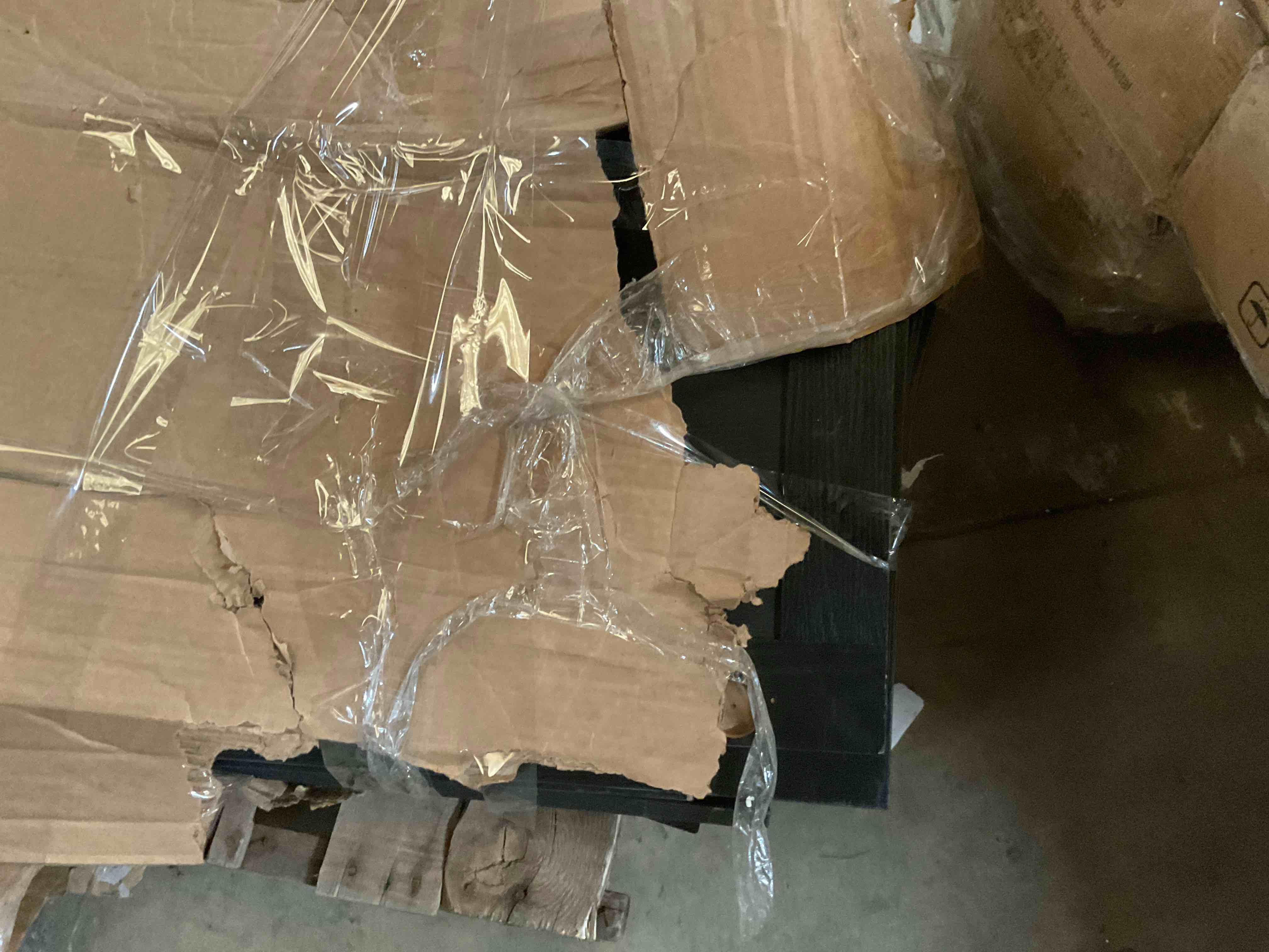 Condition photo showing As Is for broken pieces, damaged      armwarr.   black