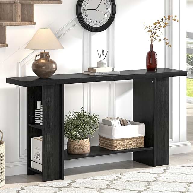 black console table