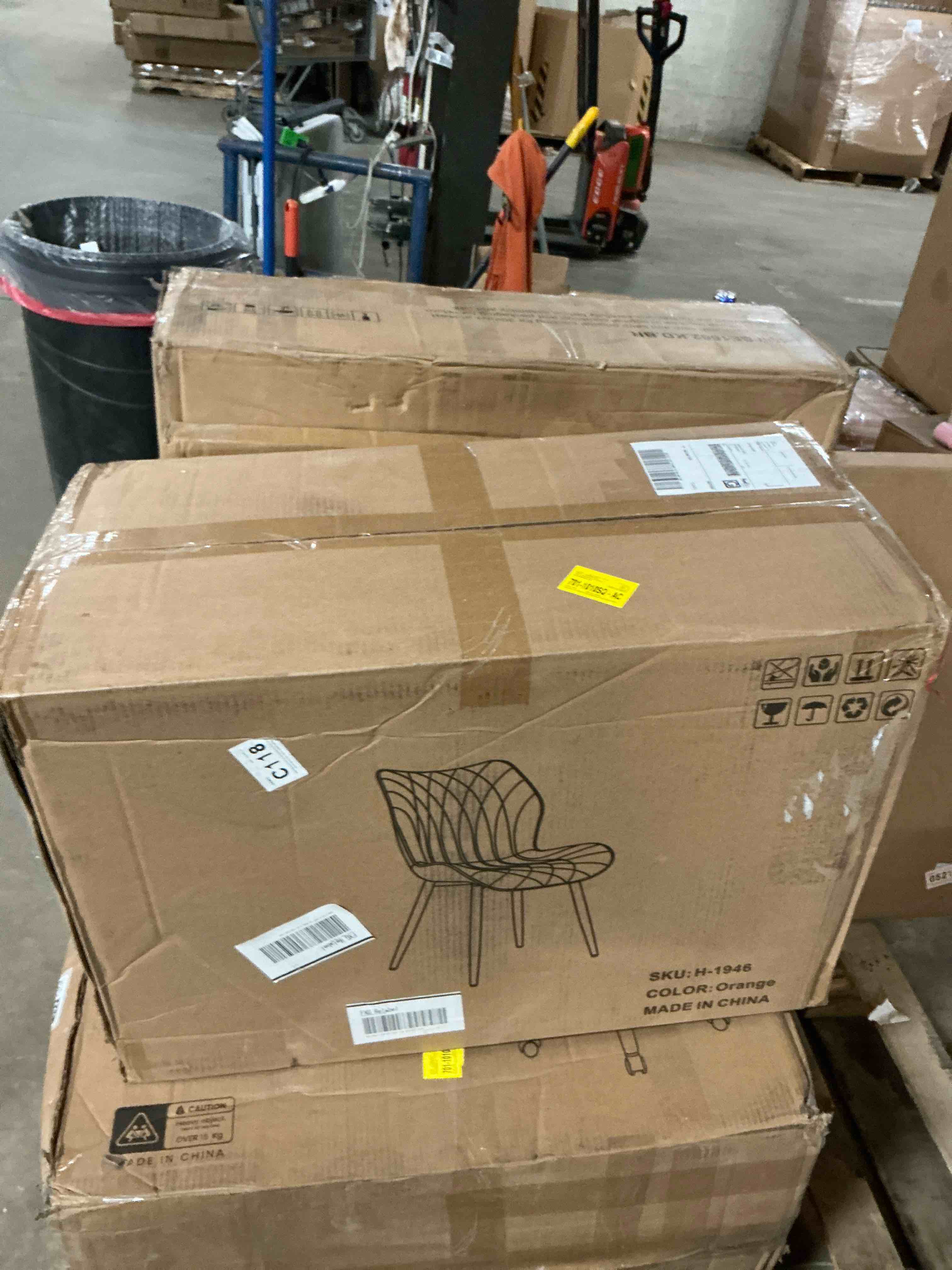 Condition photo showing Good Condition for orange dining chair