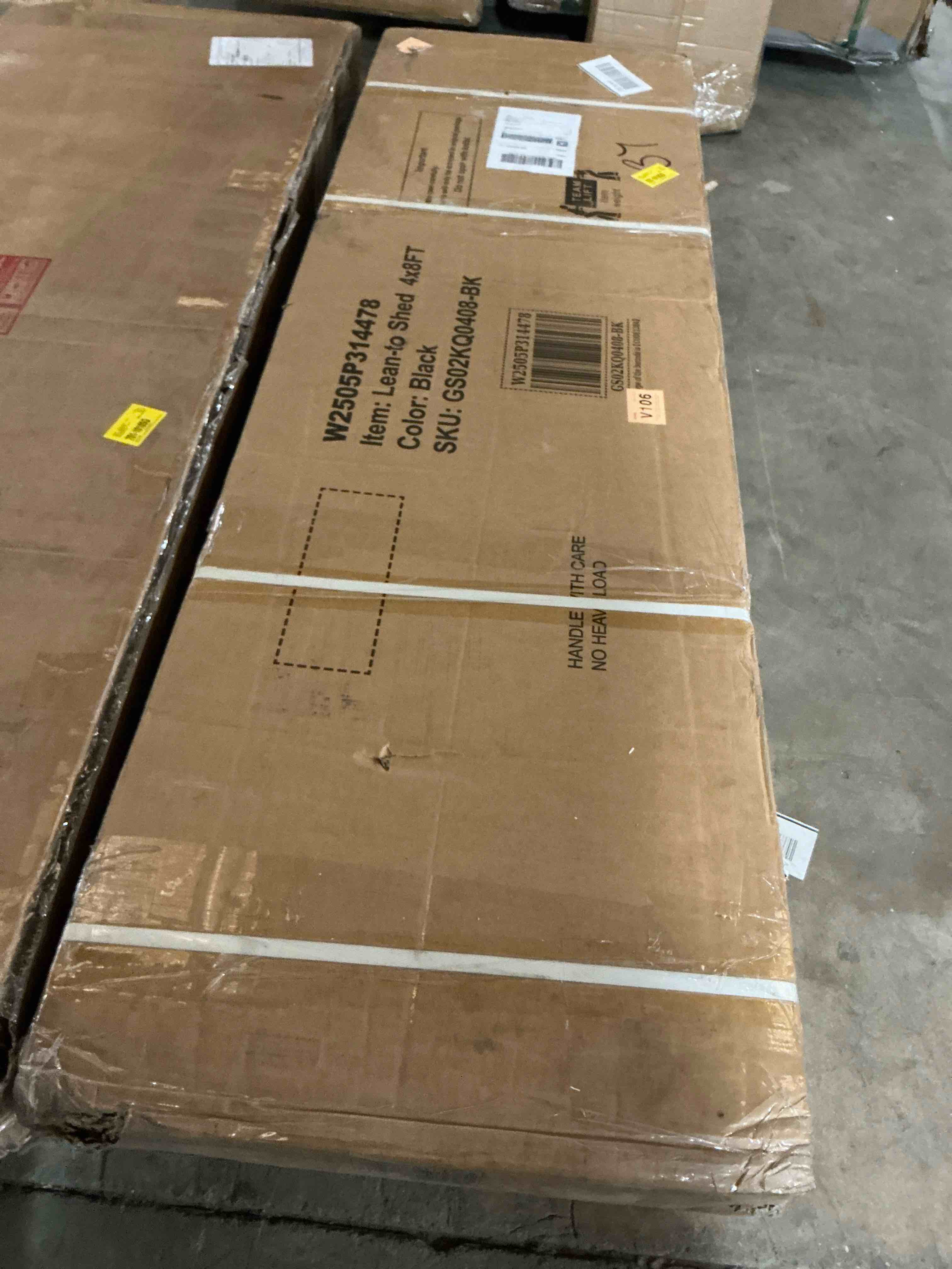 Condition photo showing Good Condition for 4 ft. w x 8 ft. d metal lean-to storage shed foundation kit included