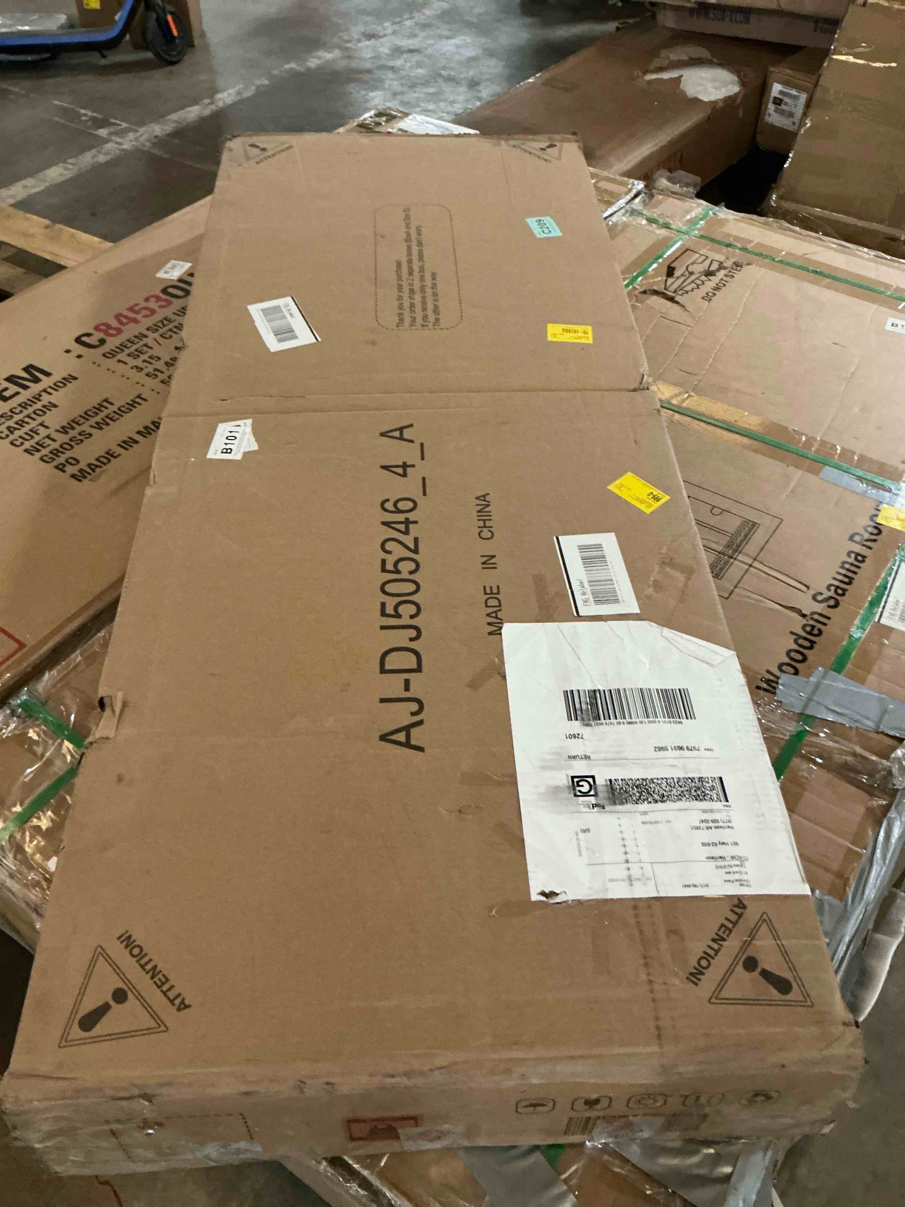 Condition photo showing Good Condition for 71" l-shaped executive desk with power outlets, modern home office corner desk with file drawers and pegboard