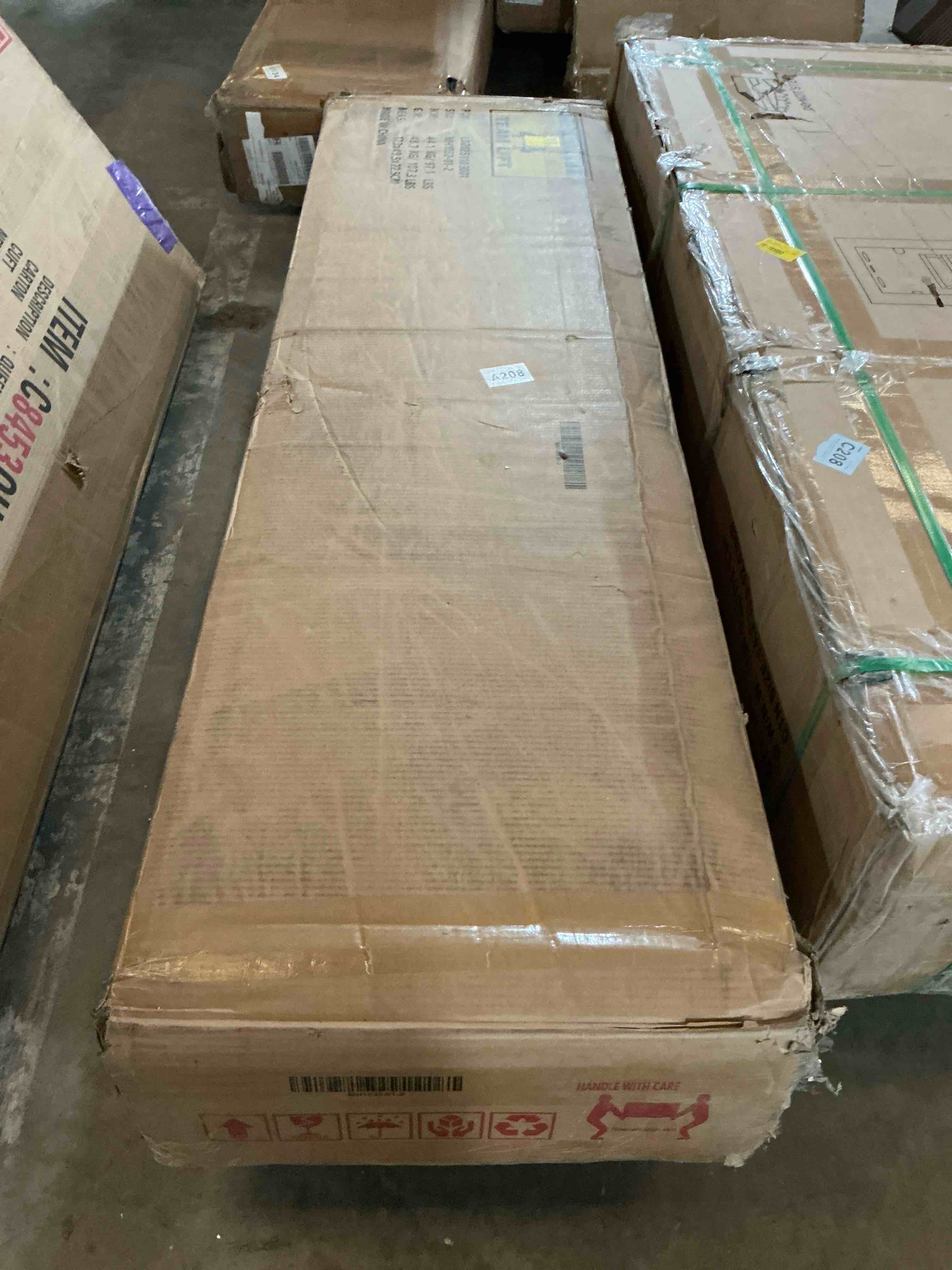 Condition photo showing Good Condition for murphy bed queen with side cabinet storage shelves, modern queen size wall bed cabinet with wood slat, hidden foldable platform bed frame, space-saving, no spring box required